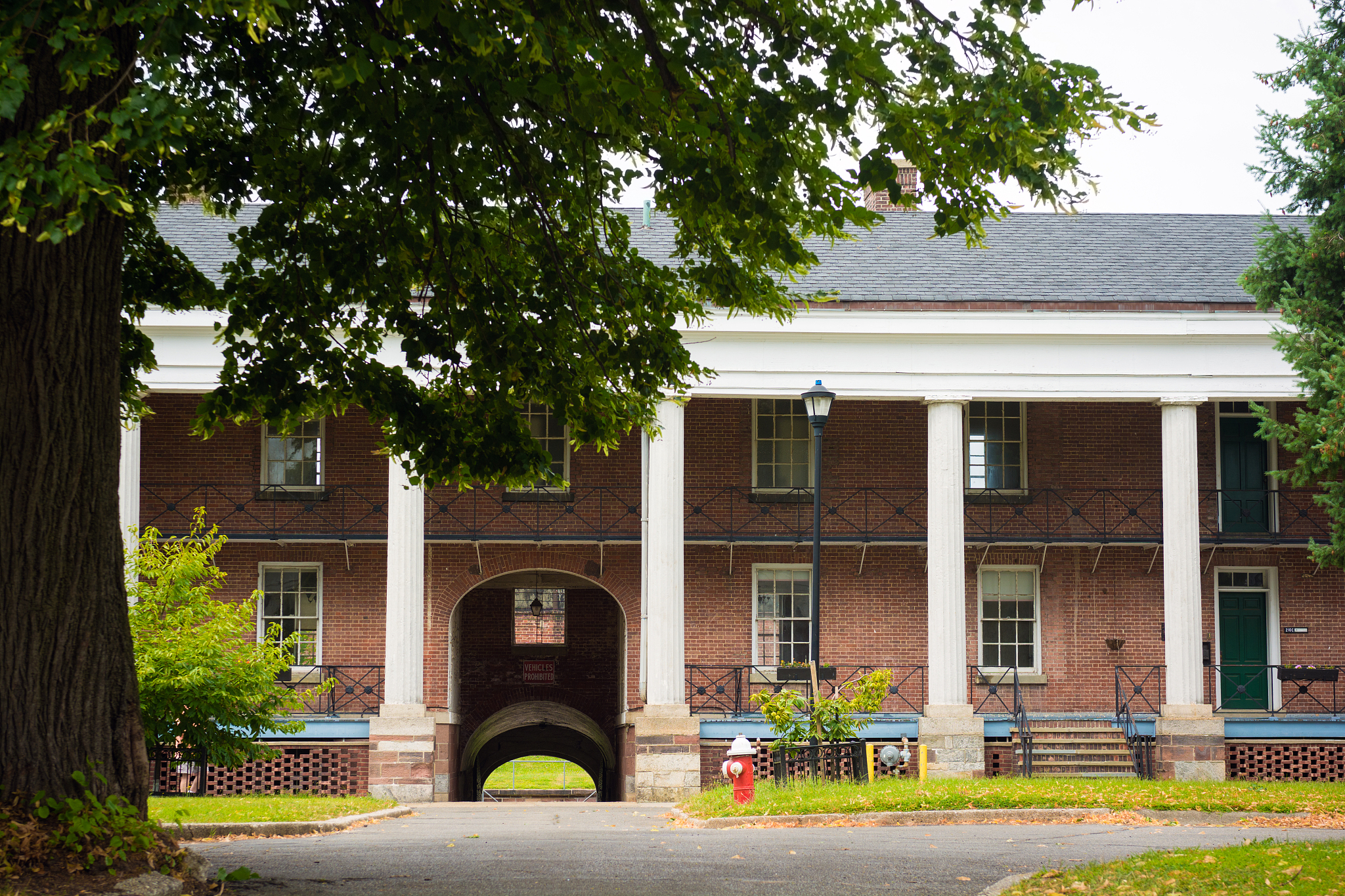 building at governors island in new york city