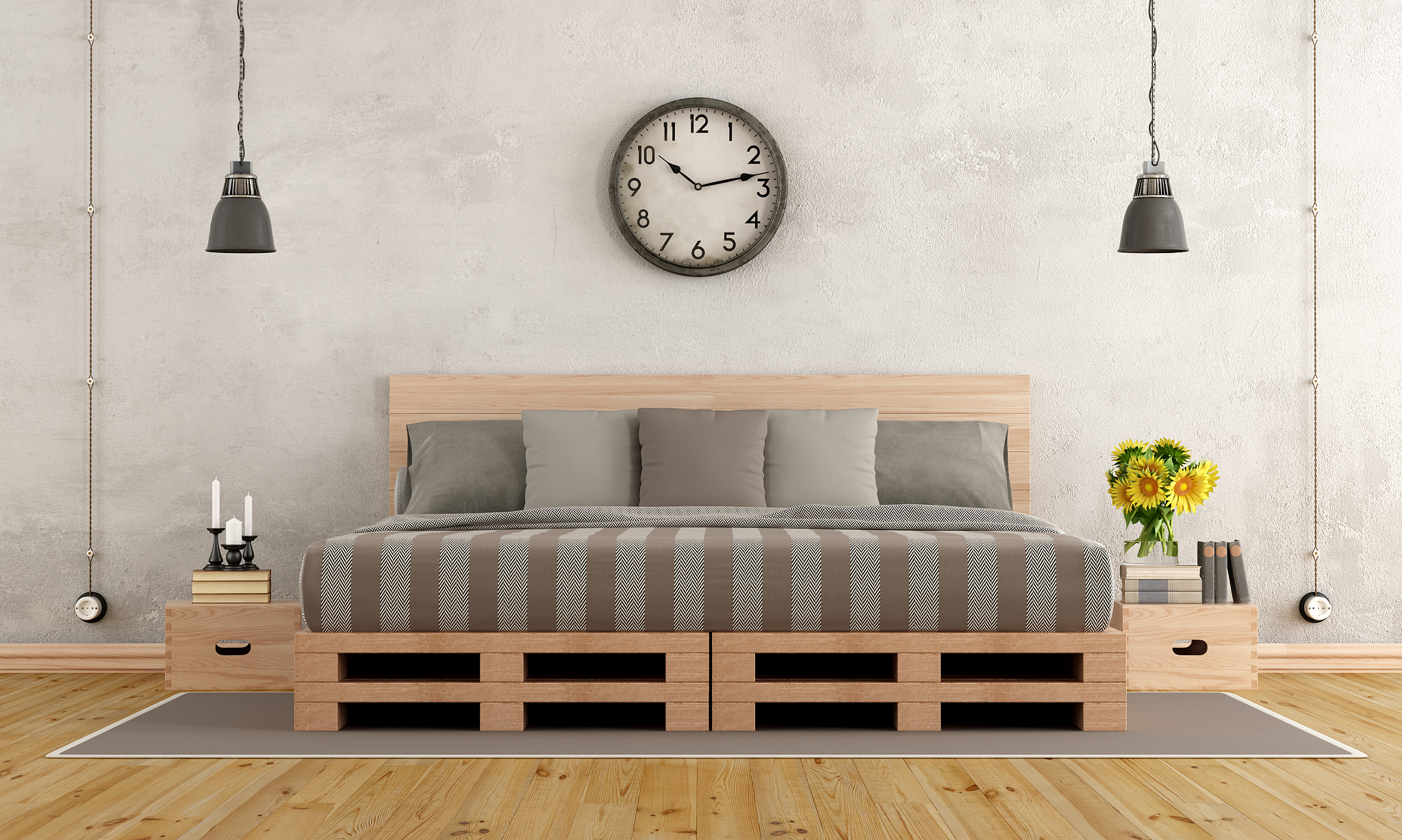 master bedroom in rustic style