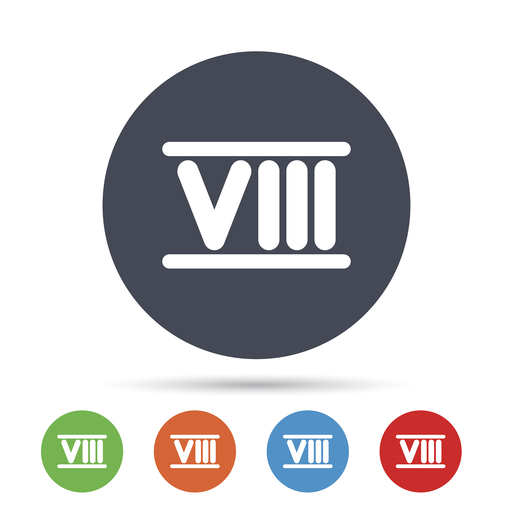 roman numeral eight icon. roman number eight sign.