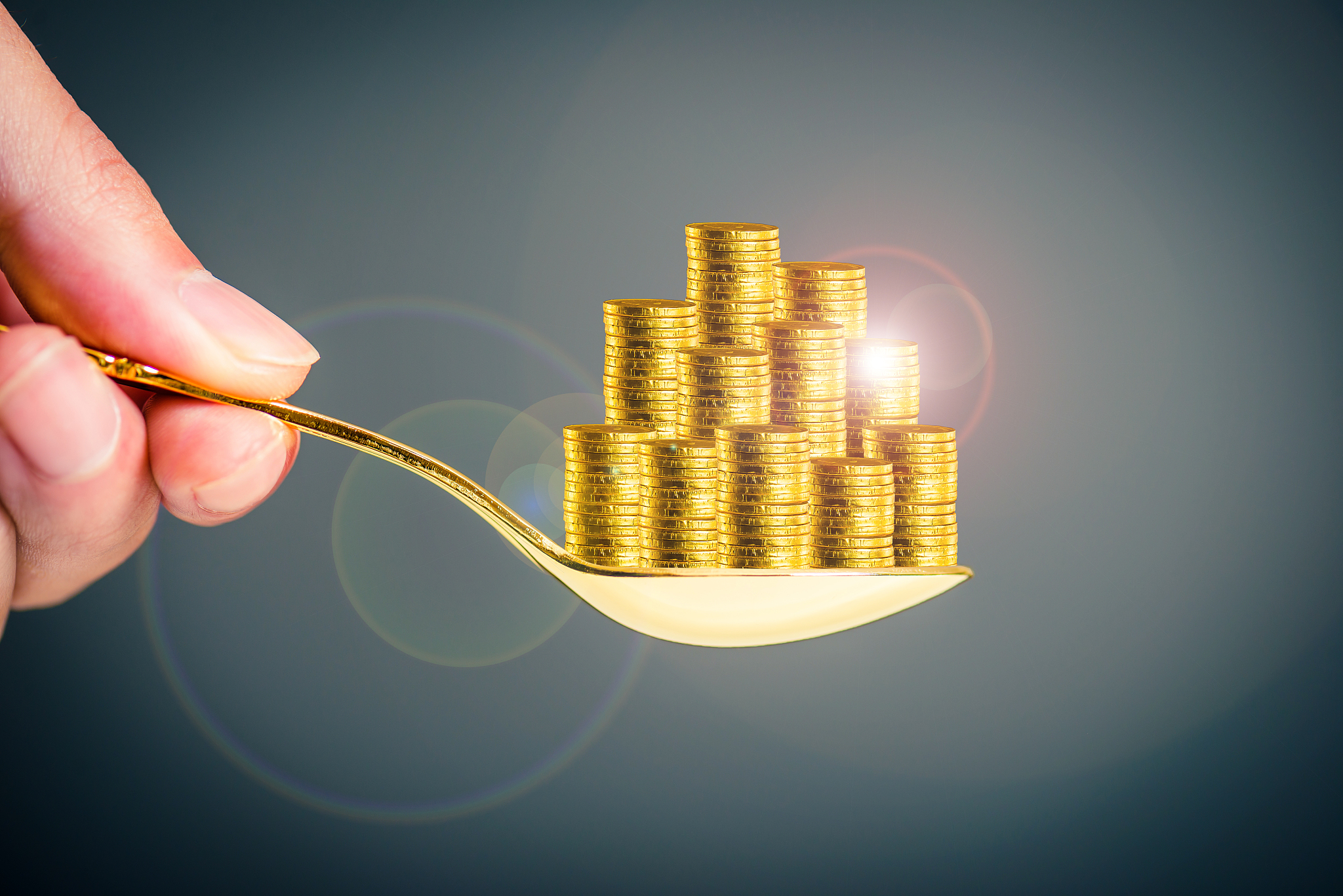 spoon and coin