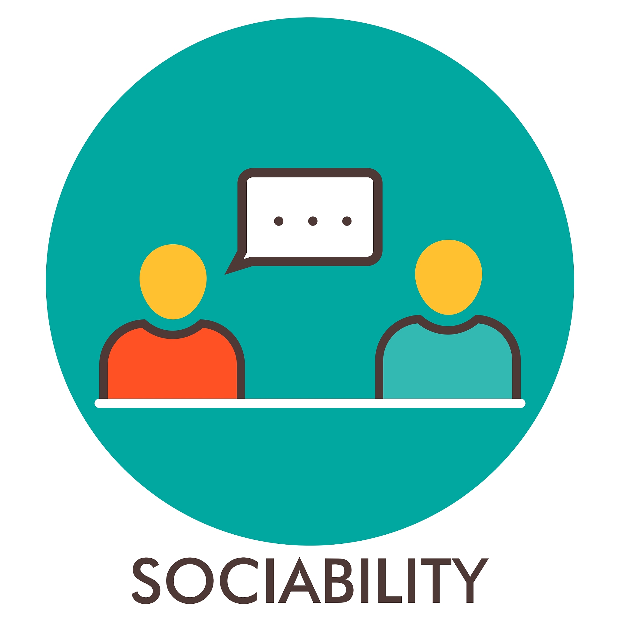 sociability message communication line icon