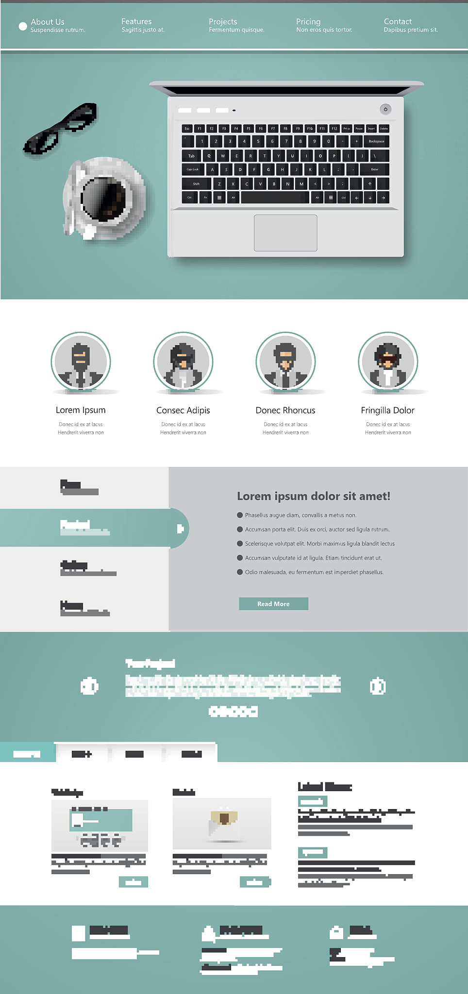 one page website template design