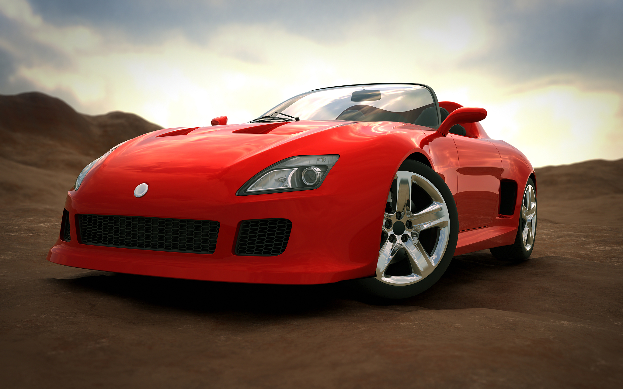 sports car in nature