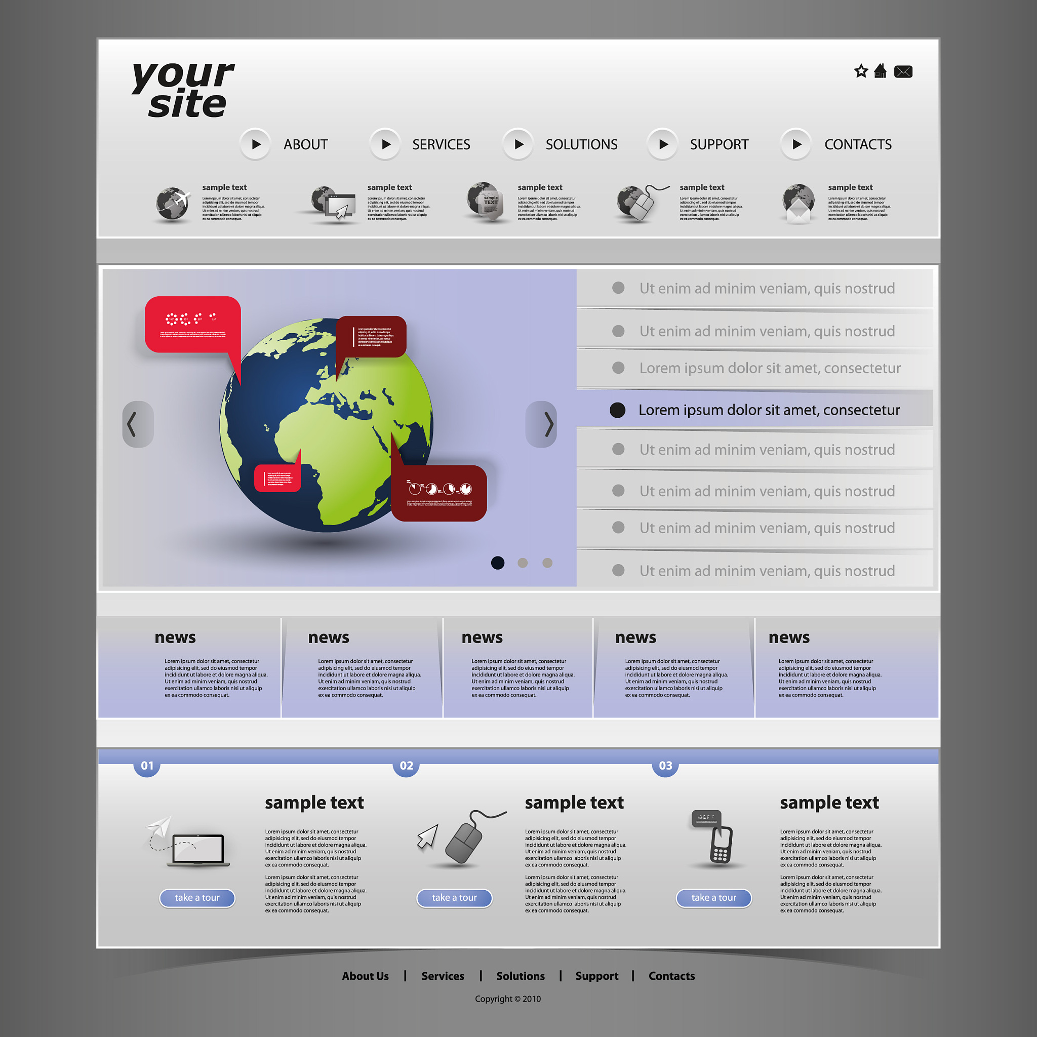 one page website template