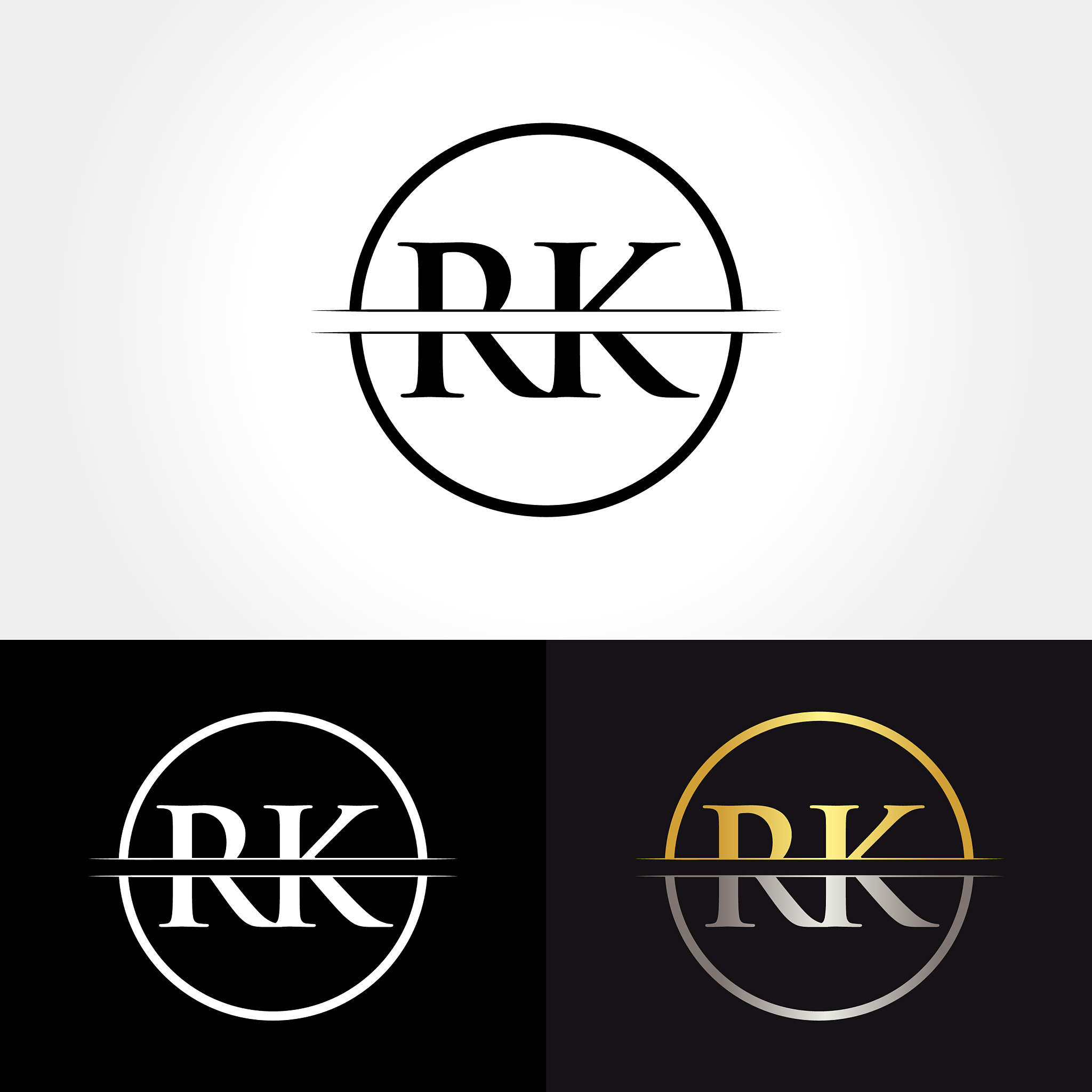 abstract letter rk logo design template creative