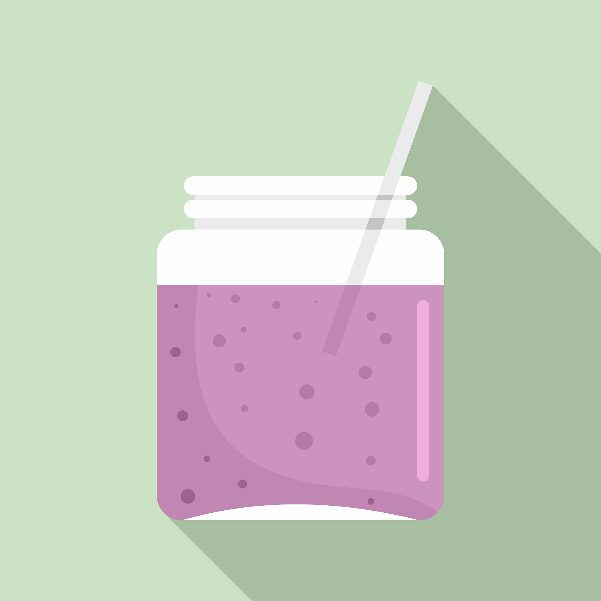 blackberry smoothie icon, flat style