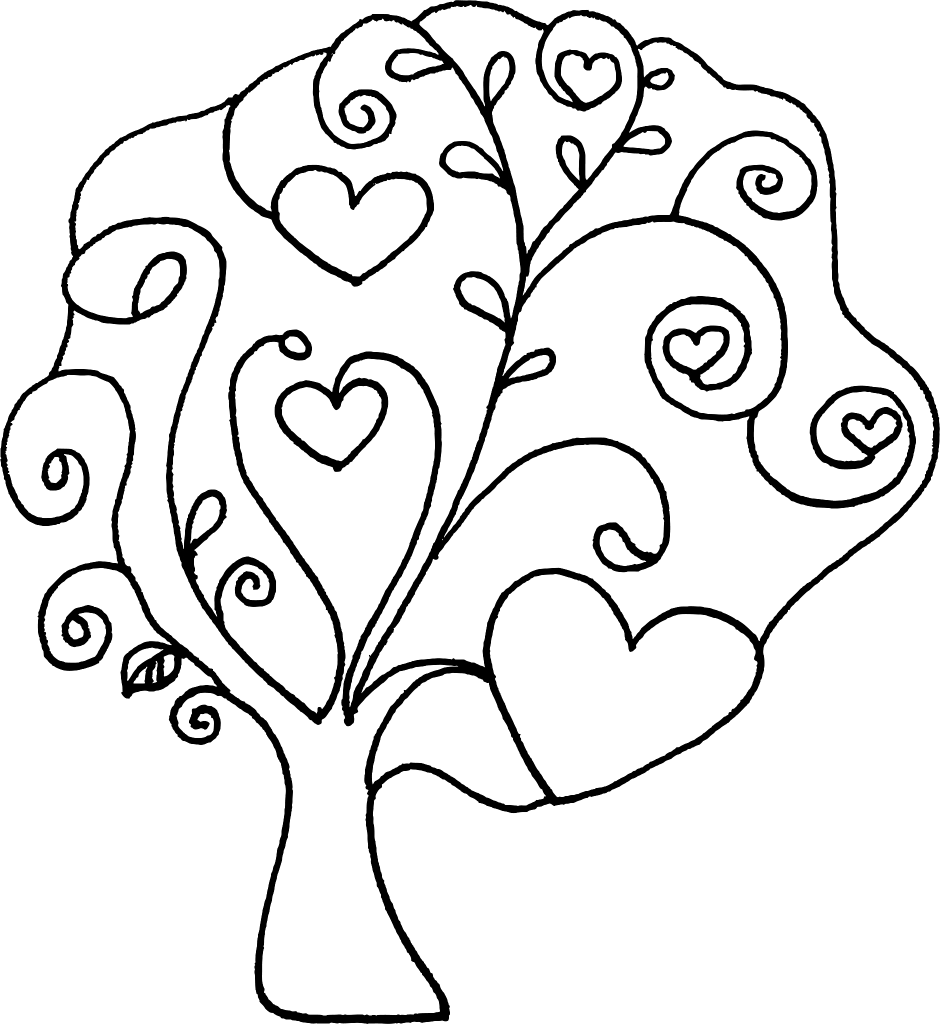 vector cartoon tree and love border background icon
