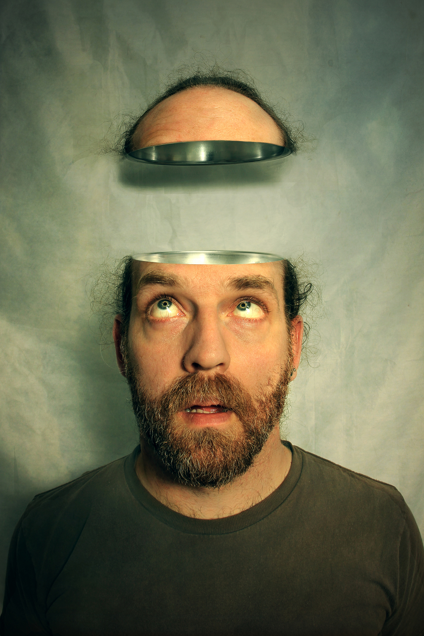 man looking up