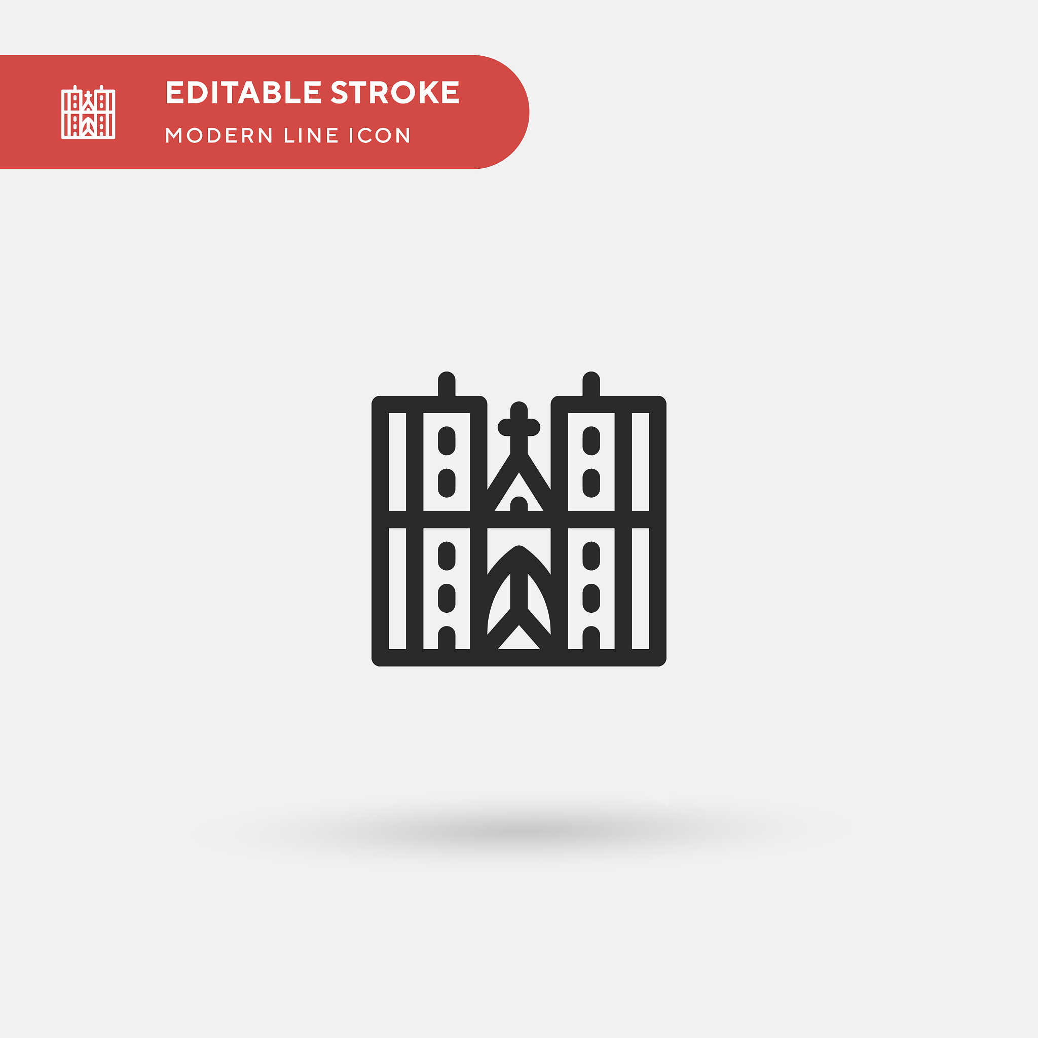 cathedral simple icon symbol