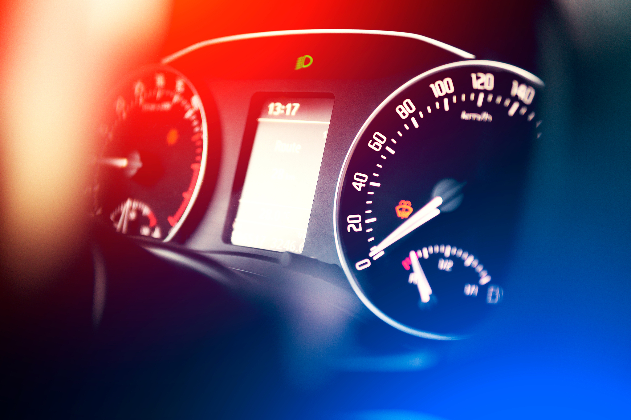 car instrument panel. car dashboard. pidometer strelkas