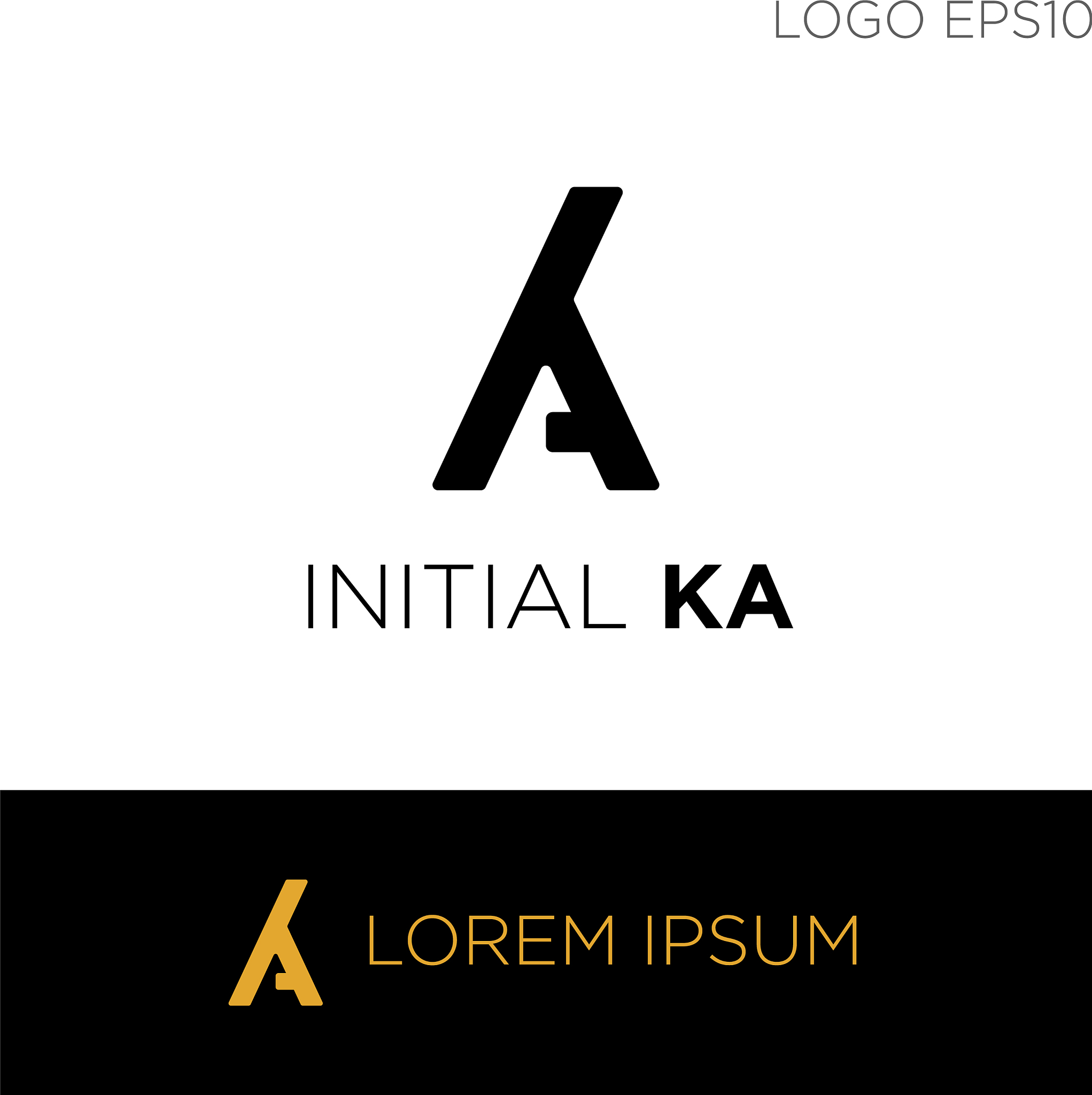 monogram initial ka ak ak logo template black