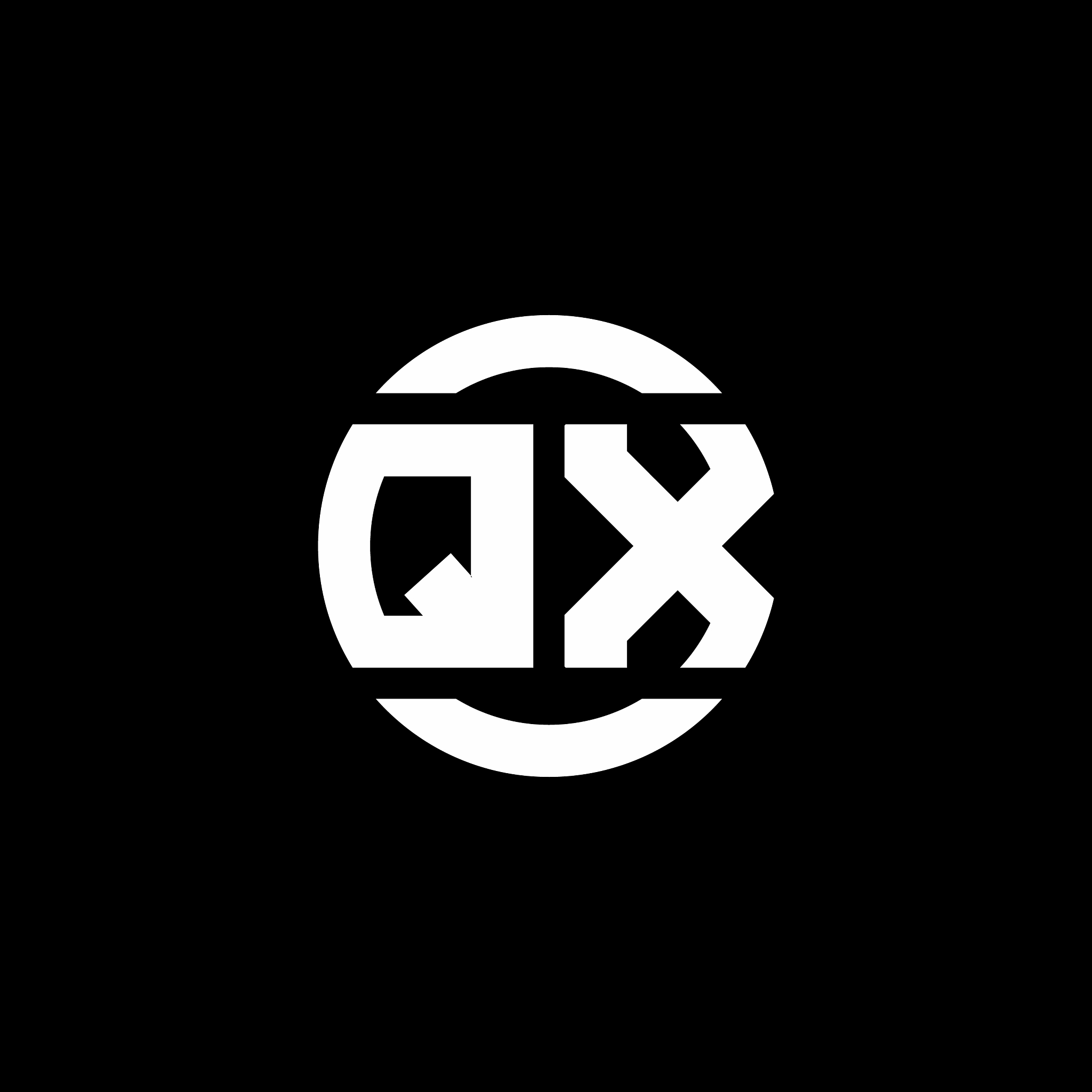 qx logo monogram isolated on circle element