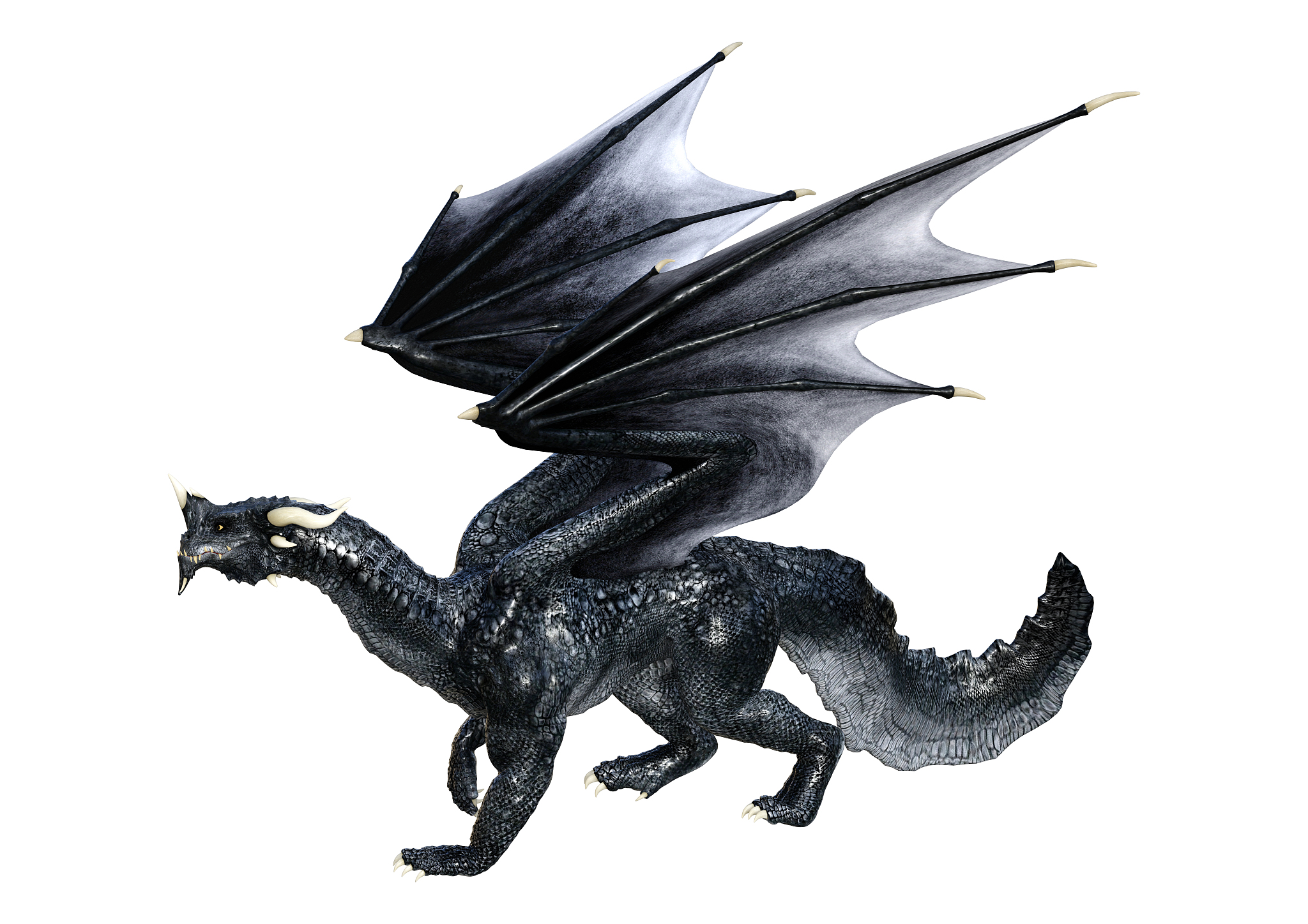 3d illustration fantasy dragon on white