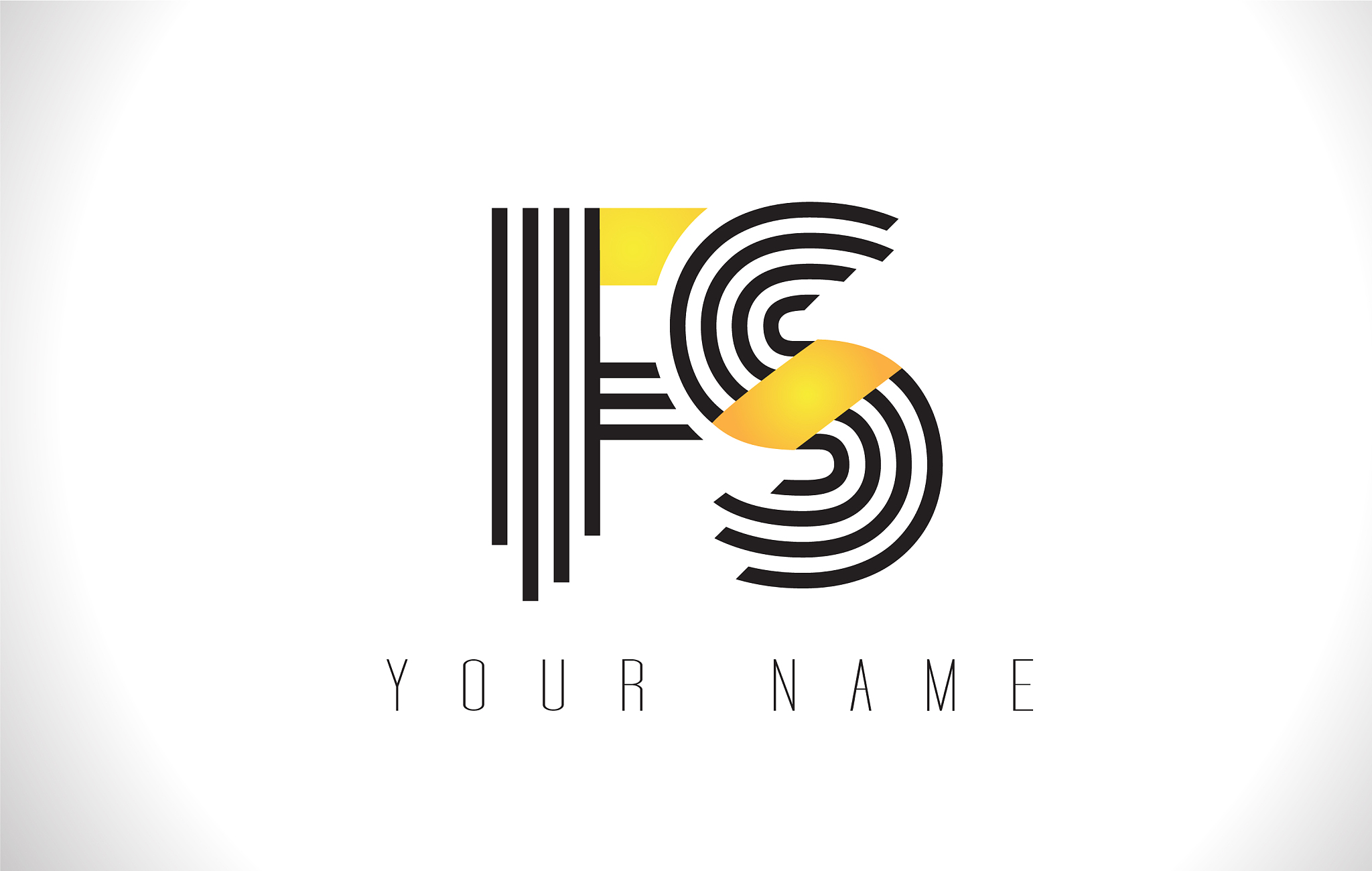 fs black lines letter logo creative line letters