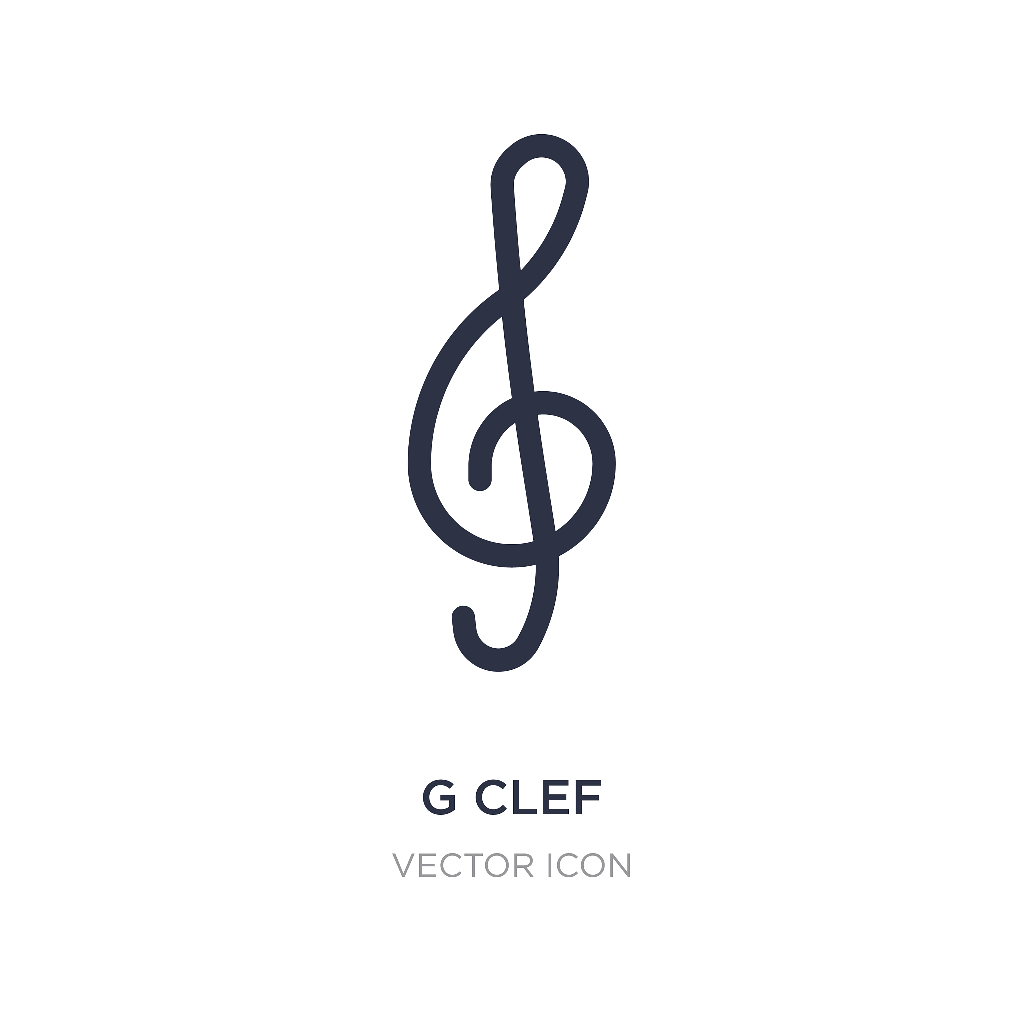 g clef icon on white background simple element