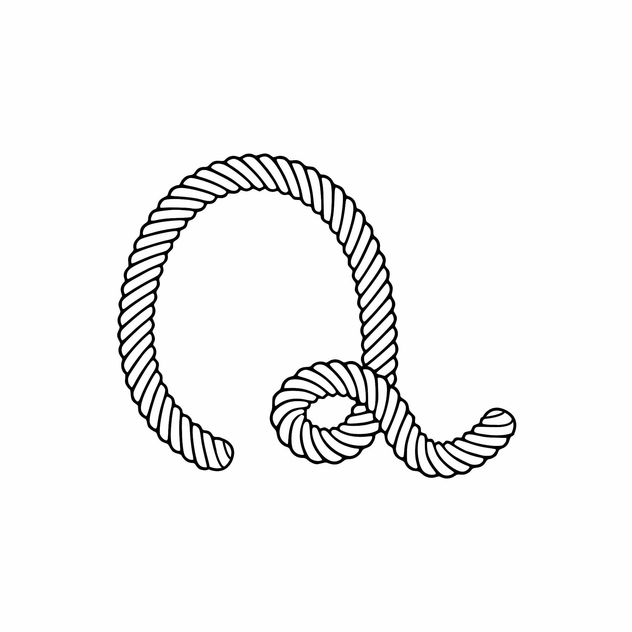 vector rope logo letter q