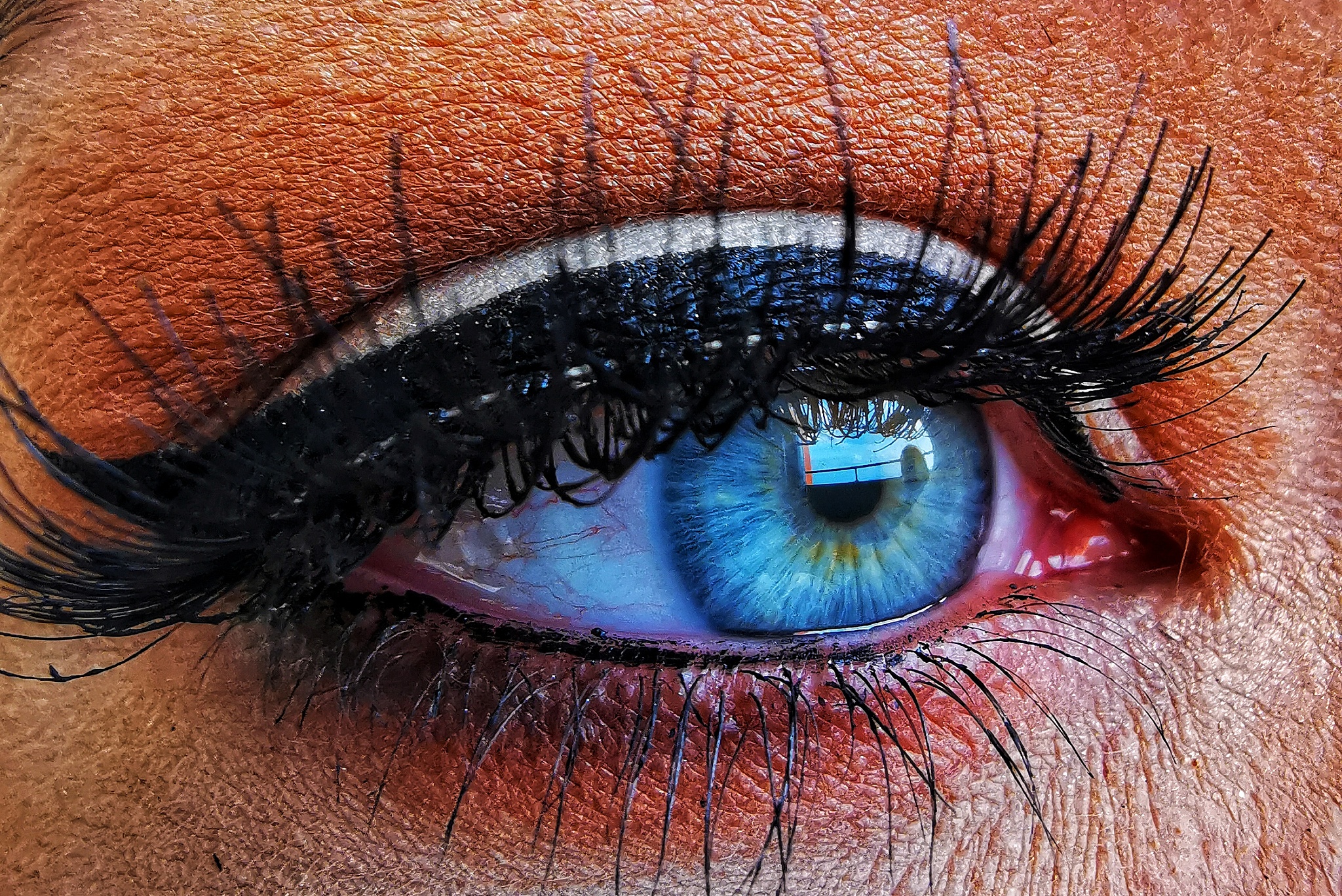 close-up of human eye