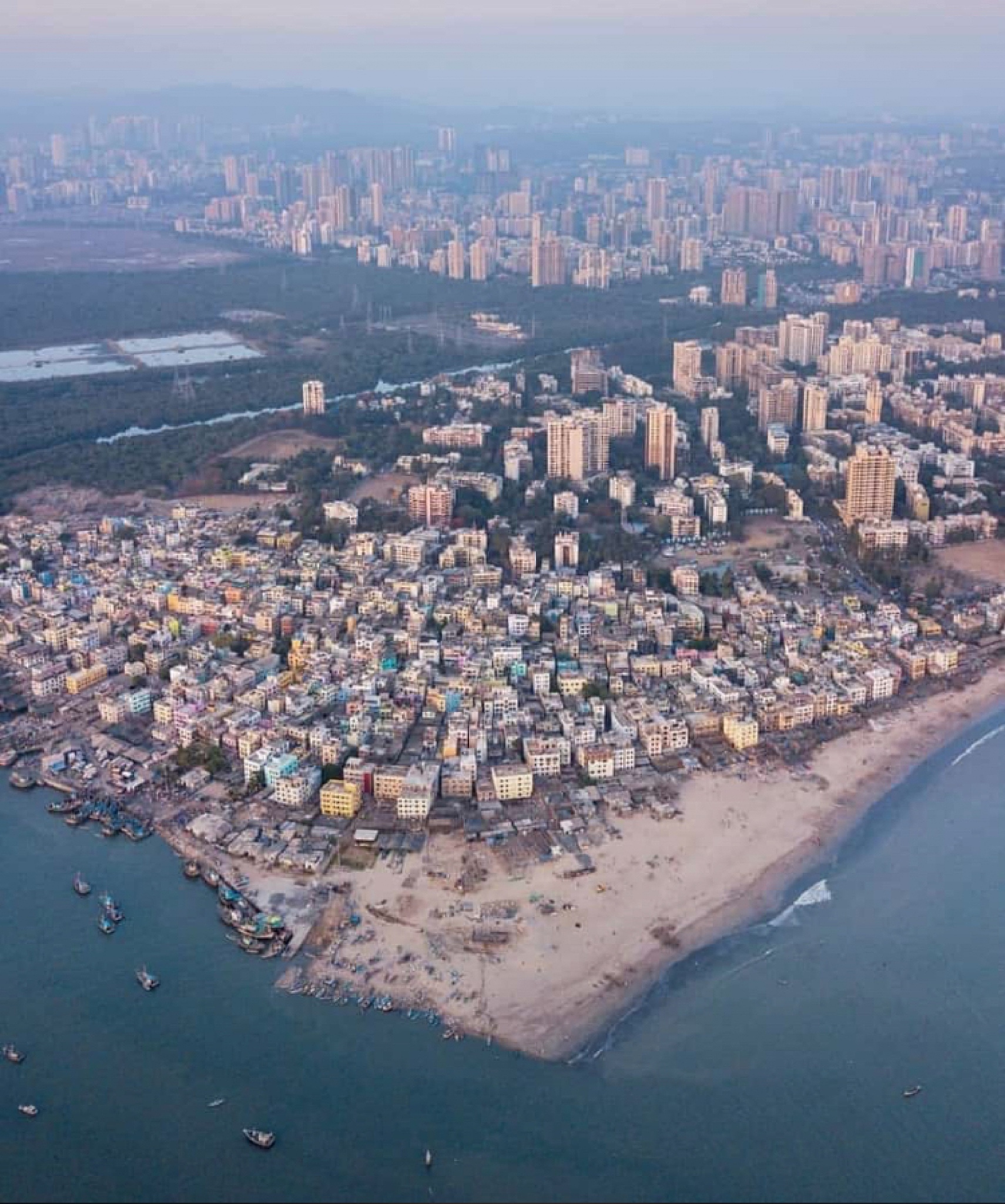 high angle view of city buildings