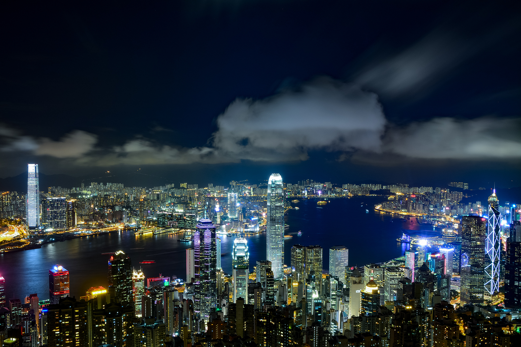 hong kong building at night - view from condo