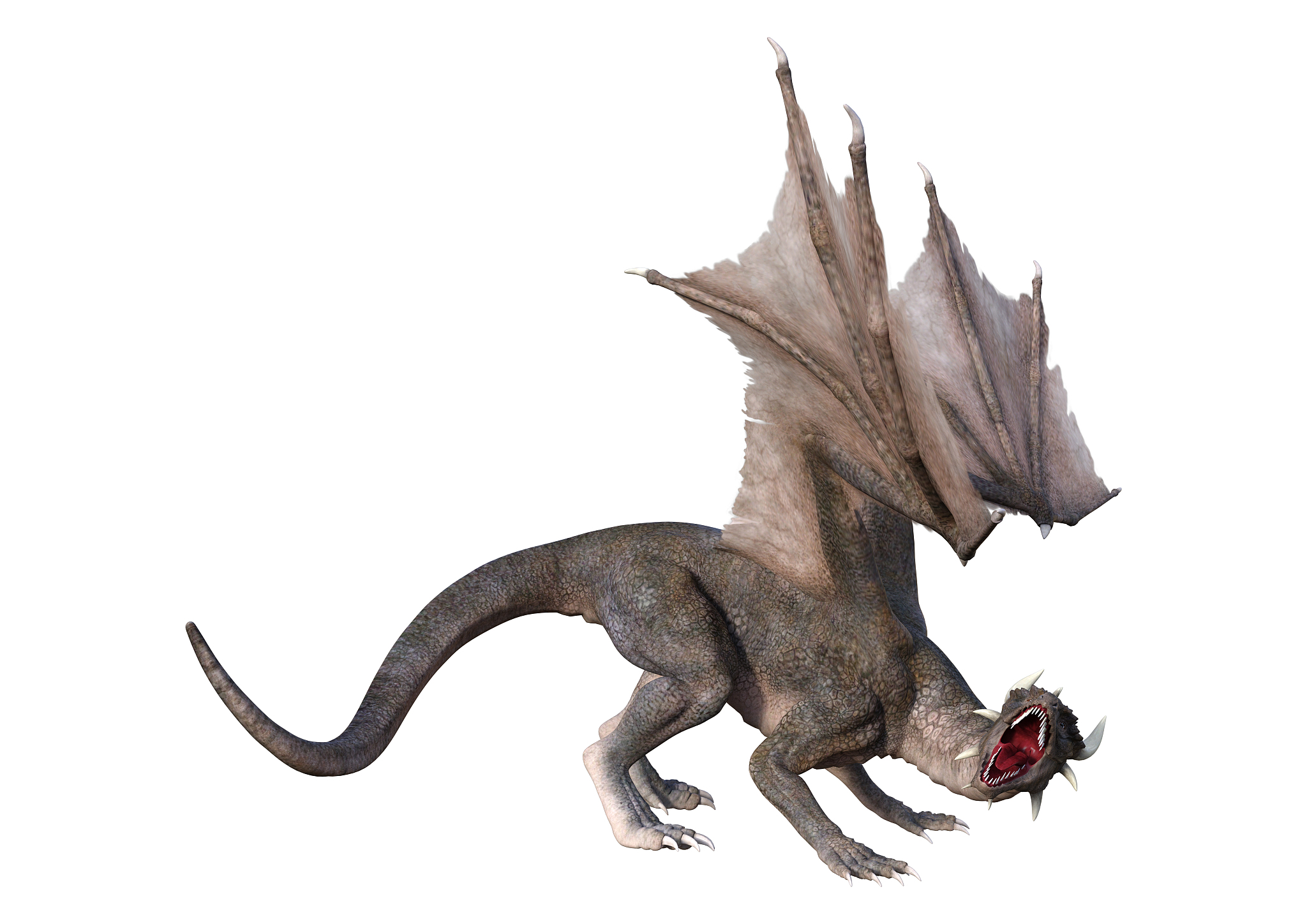 3d illustration fantasy dragon on white