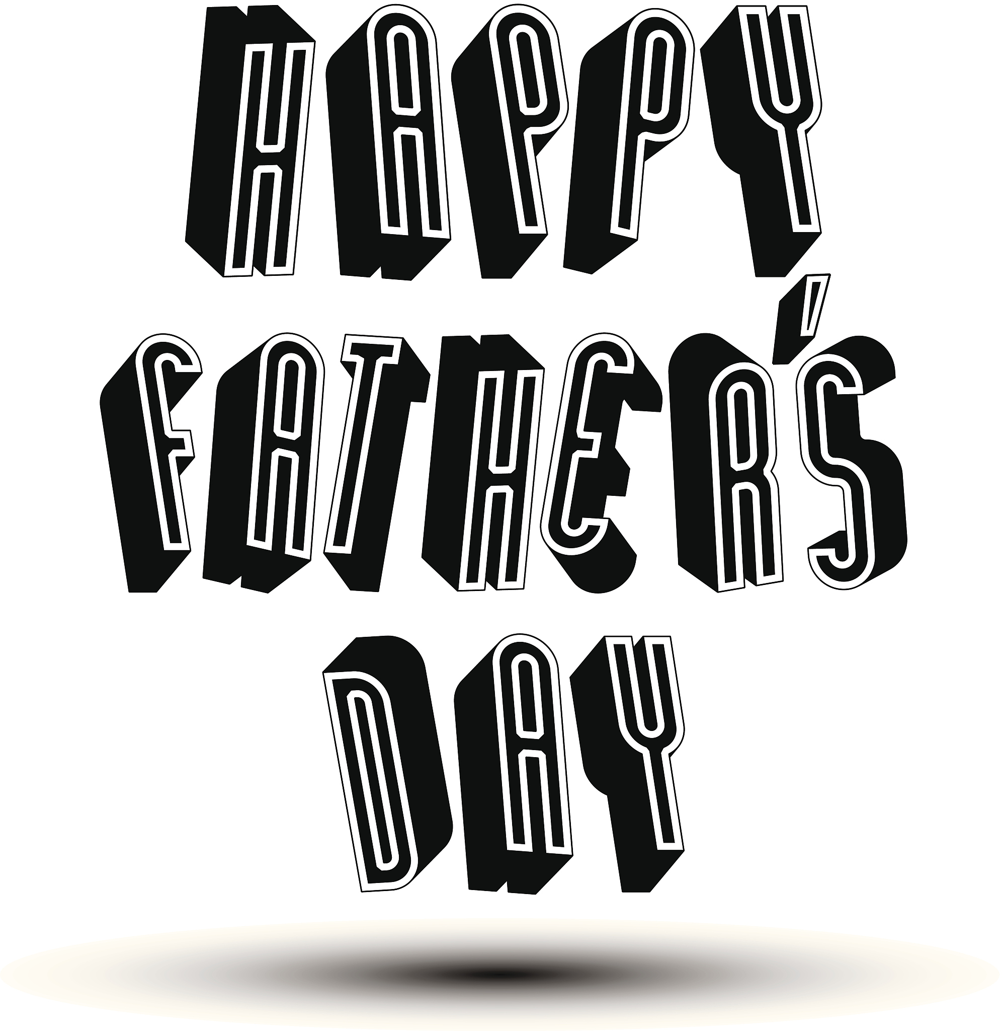 happy fathers day greeting card with phrase, 3d letters