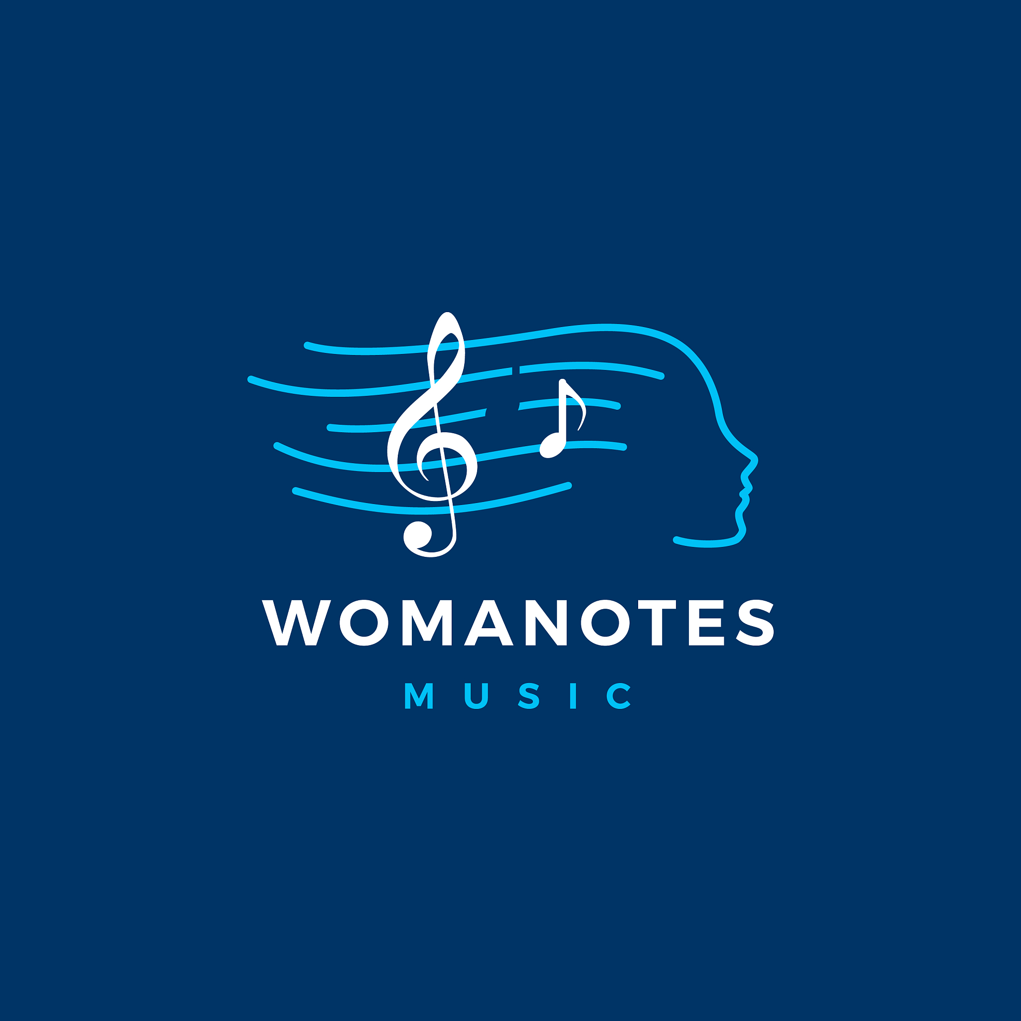 woman notes music logo icon
