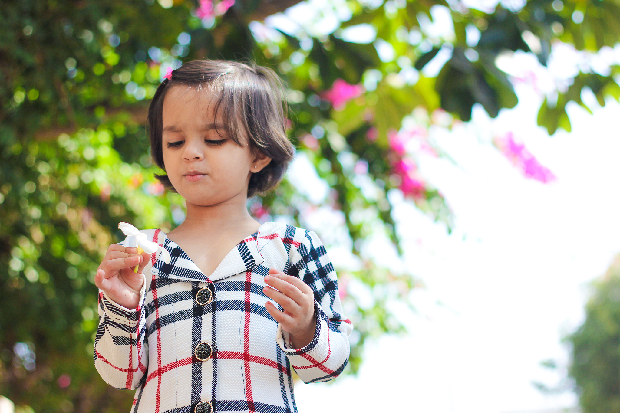 beautiful child outdoor , expression, smiling
