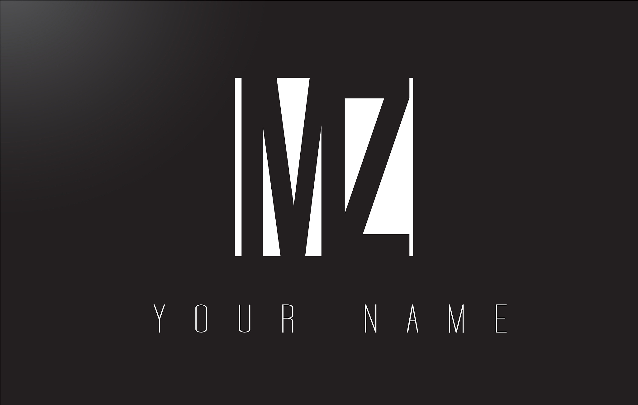 mz letter logo with black and white negative