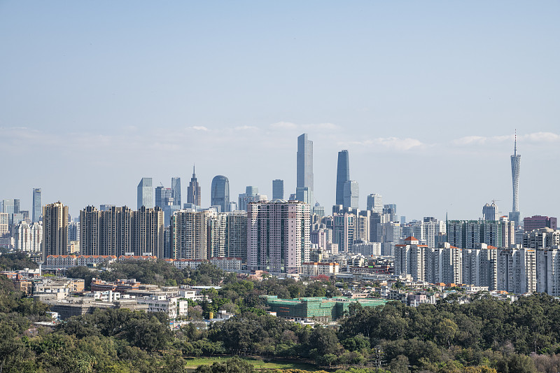 中国广州城市天际线风光
