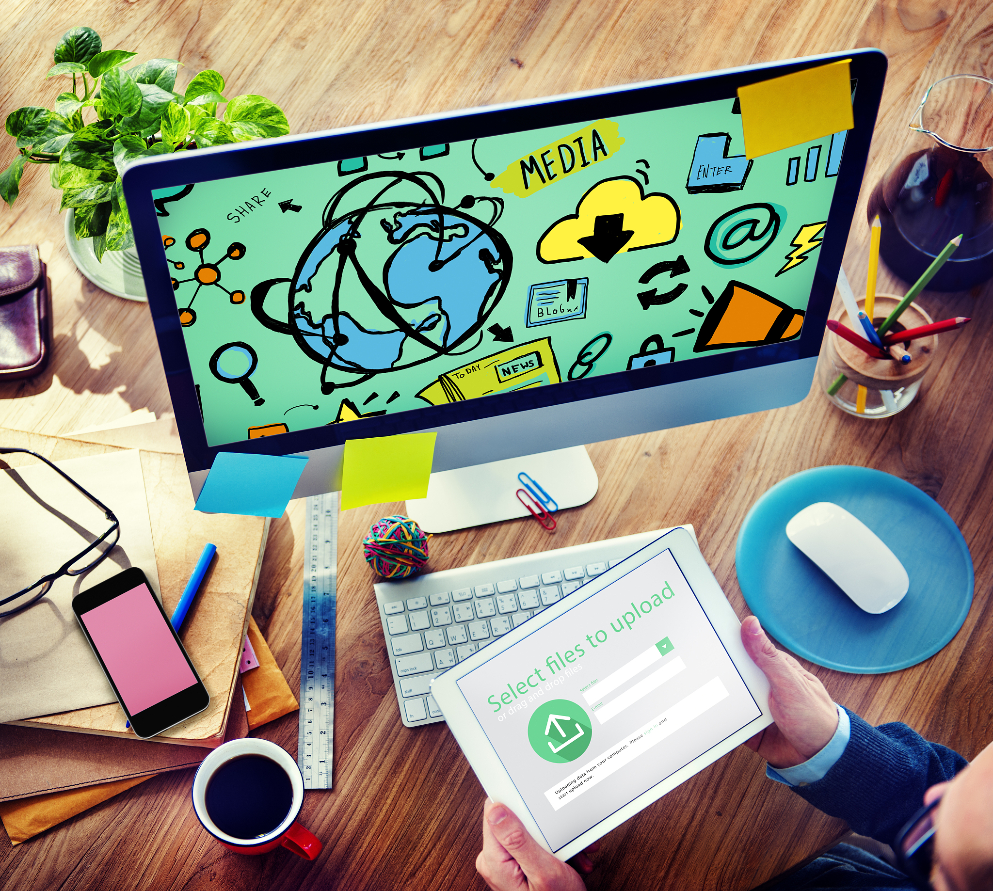 social media social networking technology connection concept