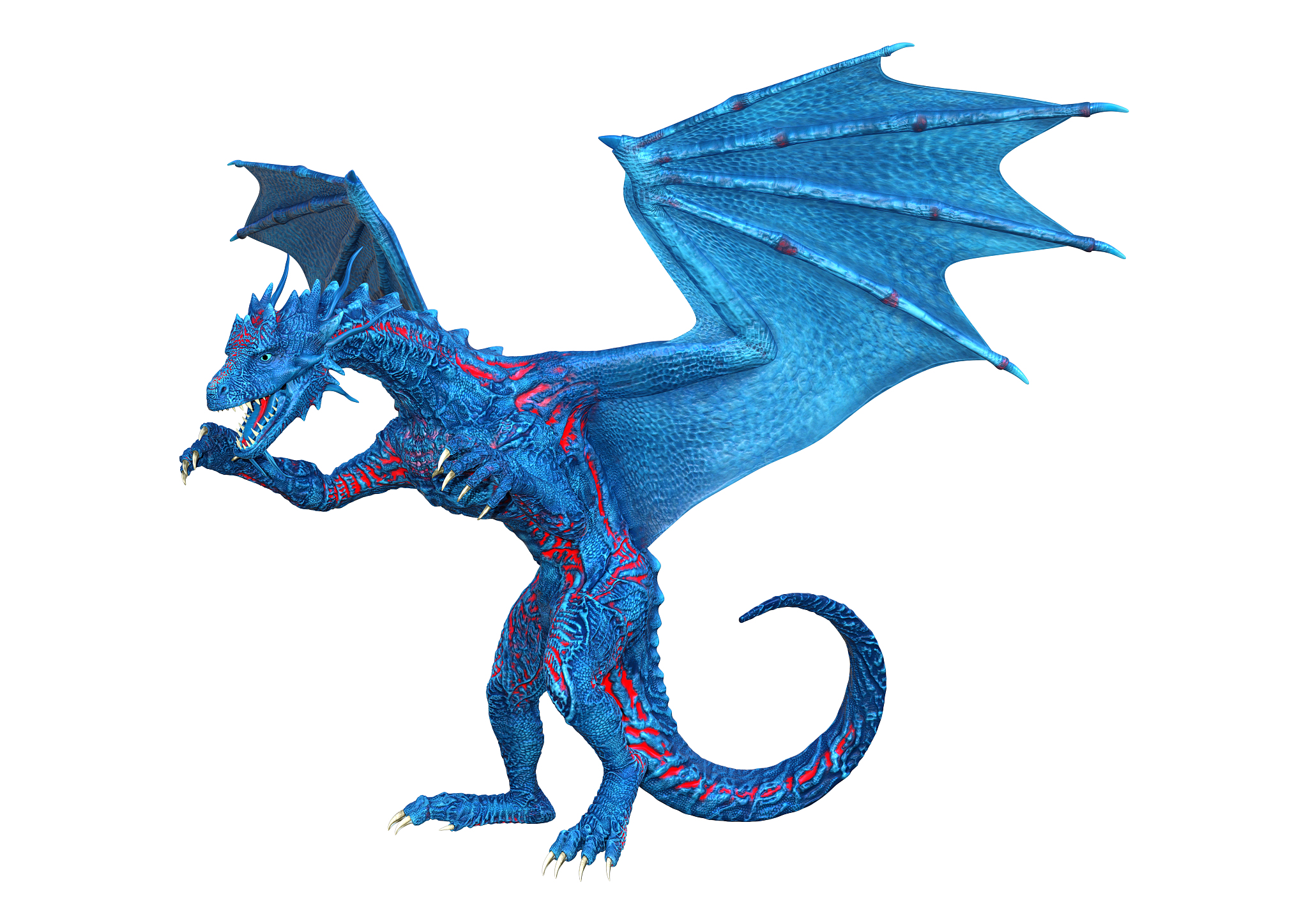 3d illustration fantasy dragon on white