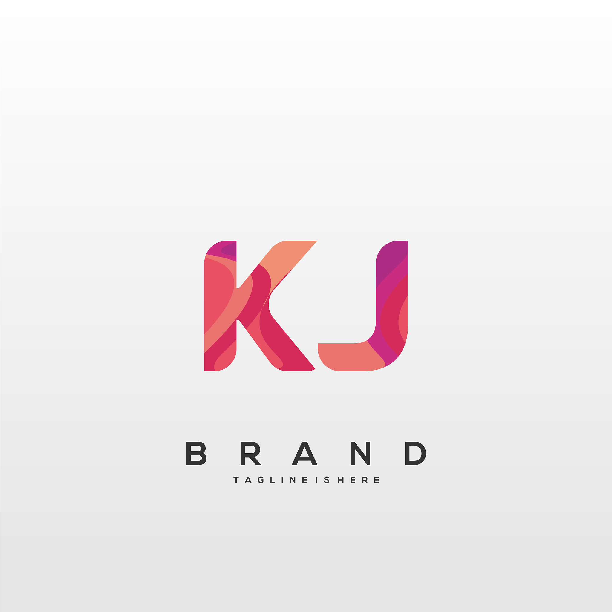 lj initial logo with colorful template
