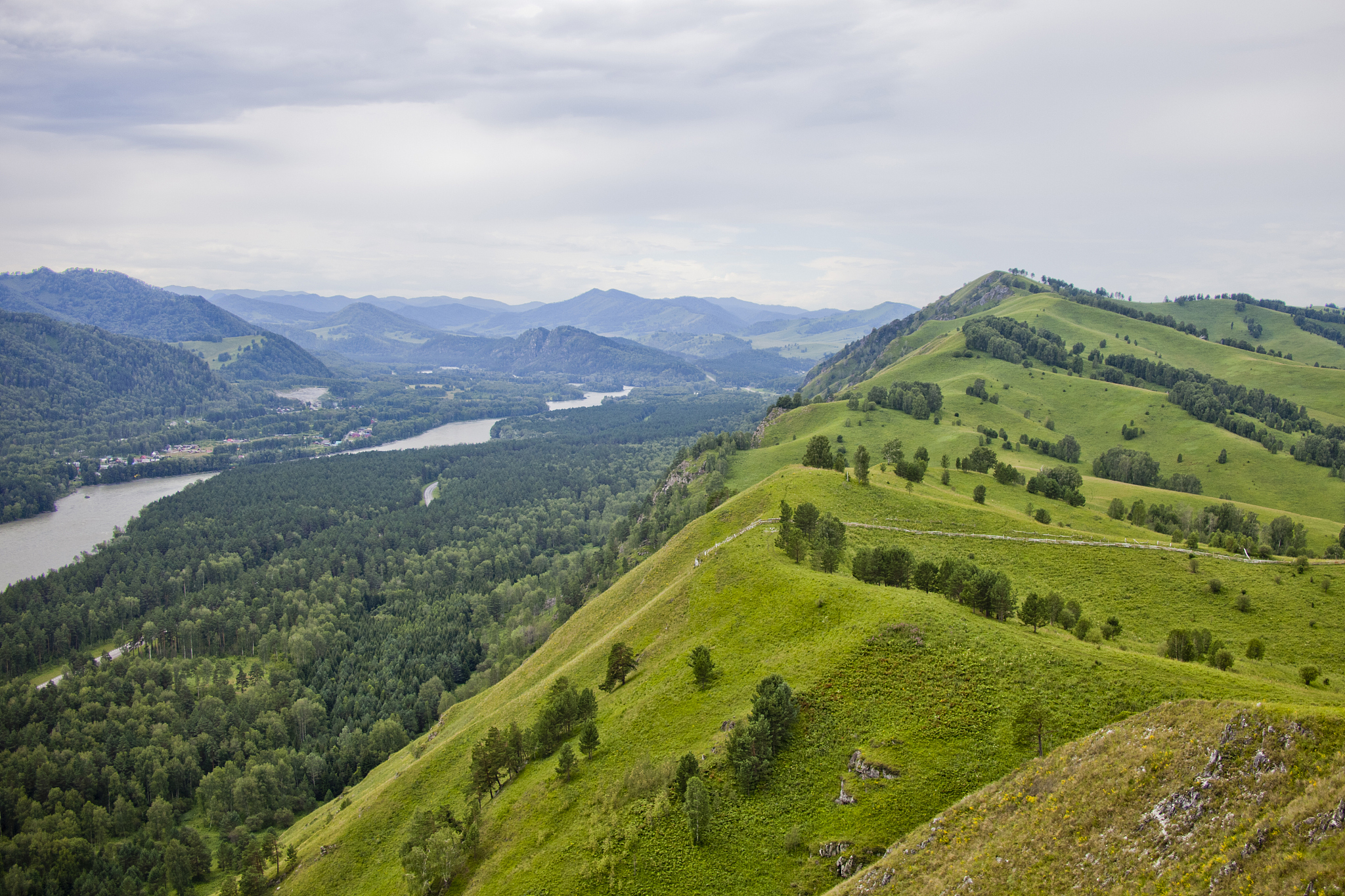 view from the devil's finger rock. altai mountains landscape.