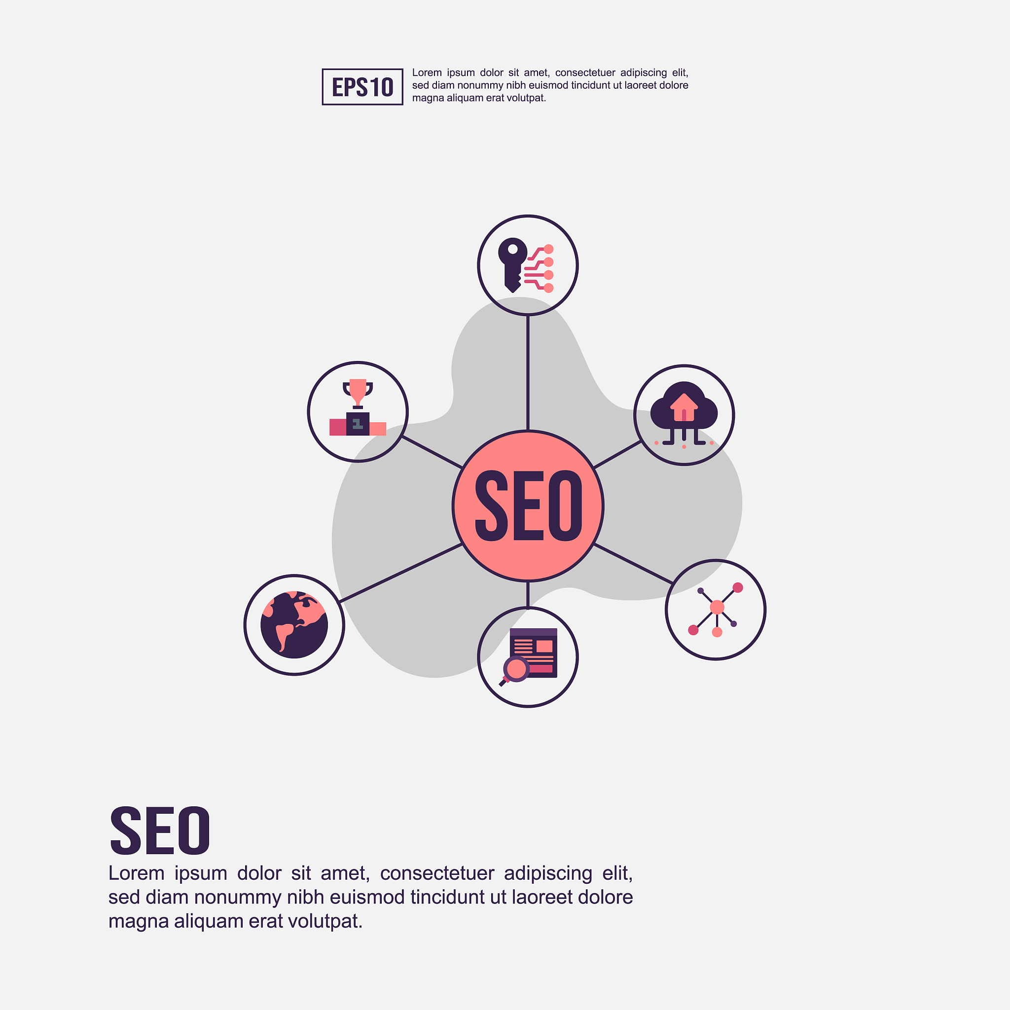 seo concept for presentation promotion social
