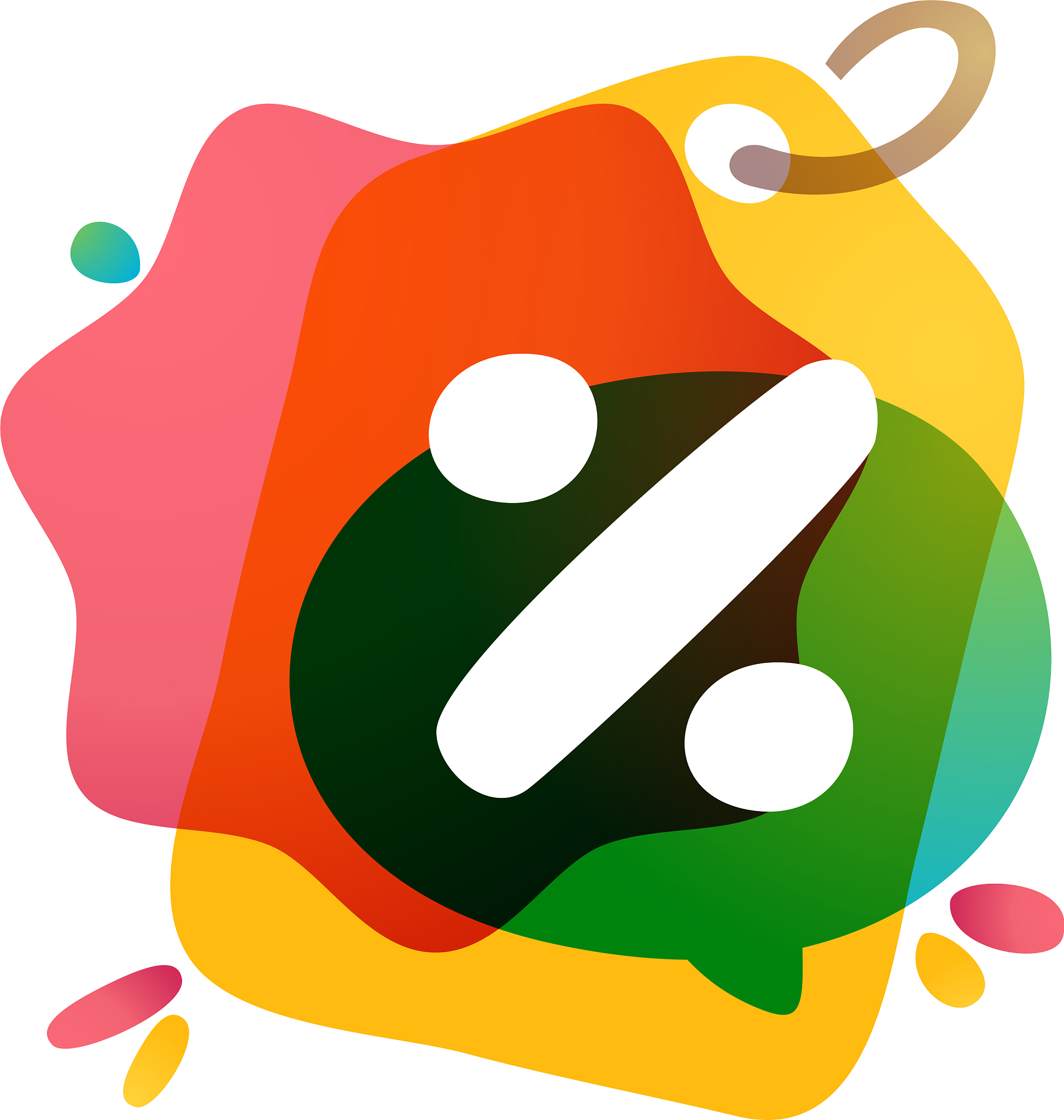 percent logo with sale tag icon watercolor
