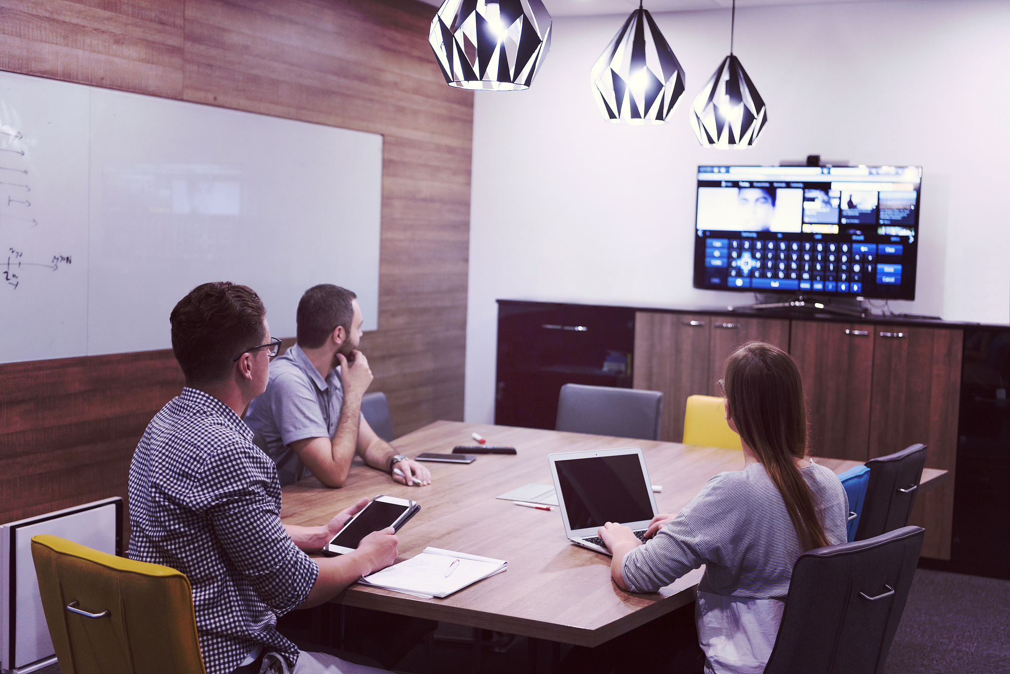 startup business team brainstorming on meeting working on laptop