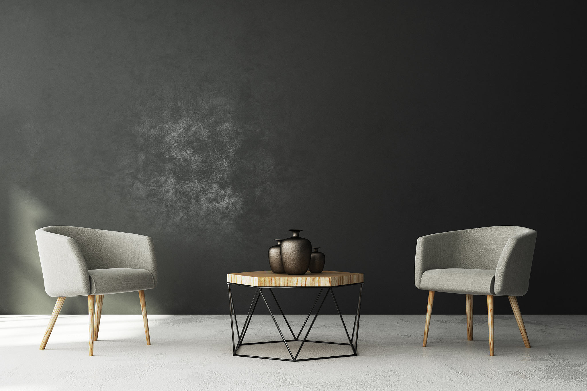 contemporary living room with copyspace
