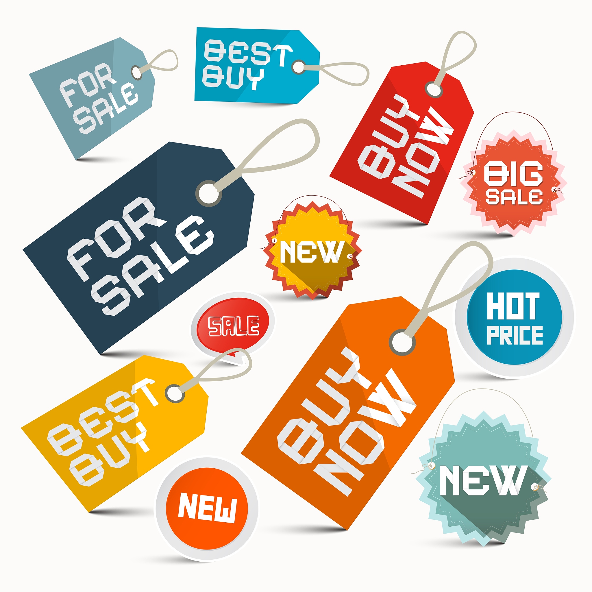 paper business labels set isolated on white