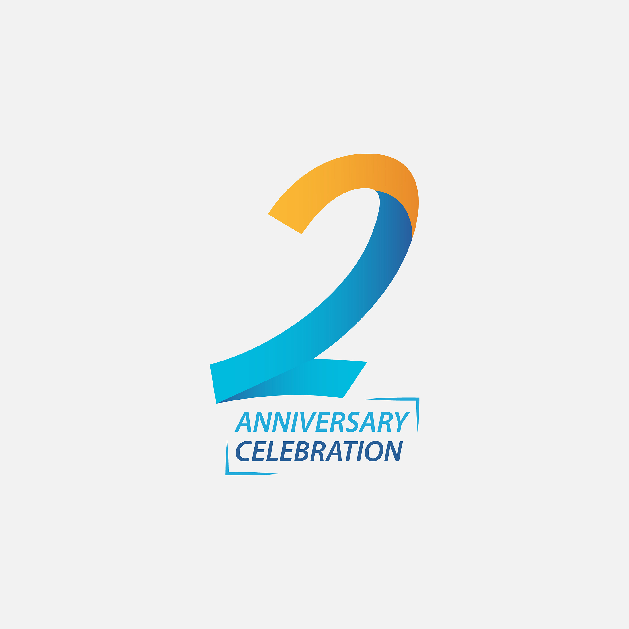 2 year anniversary celebration template design