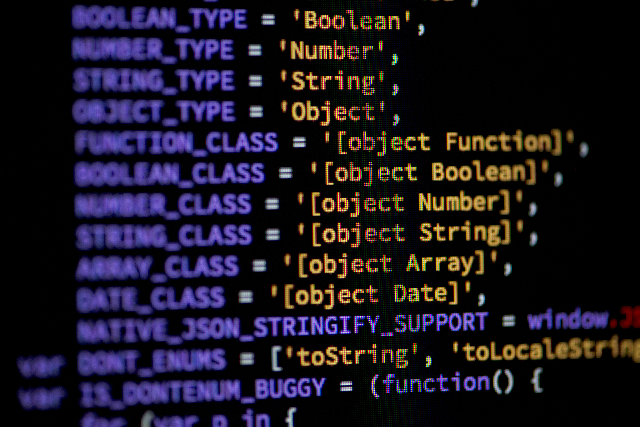 lines of code of a software with several colors. software concep