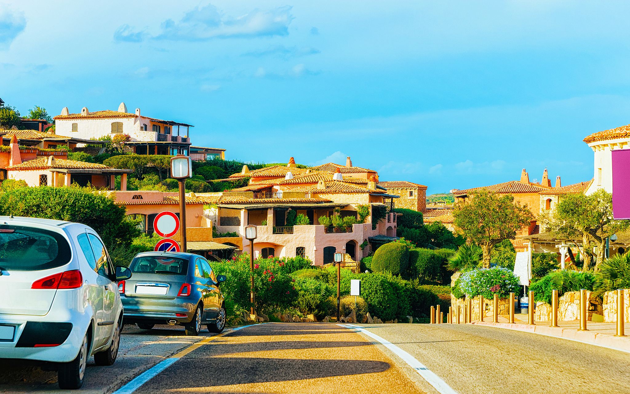 street in porto cervo resort sardinia italy
