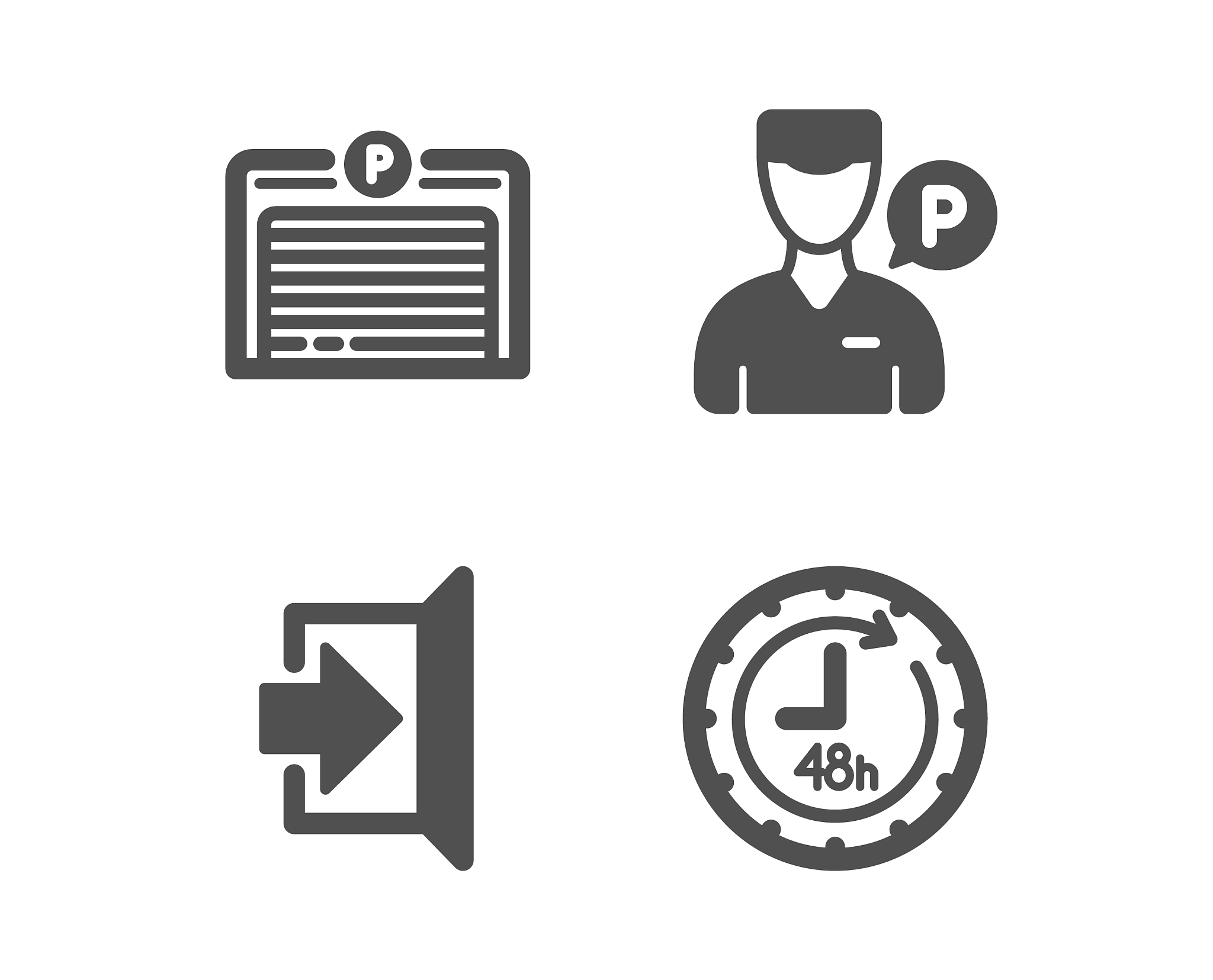 exit valet servant and parking garage icons 48