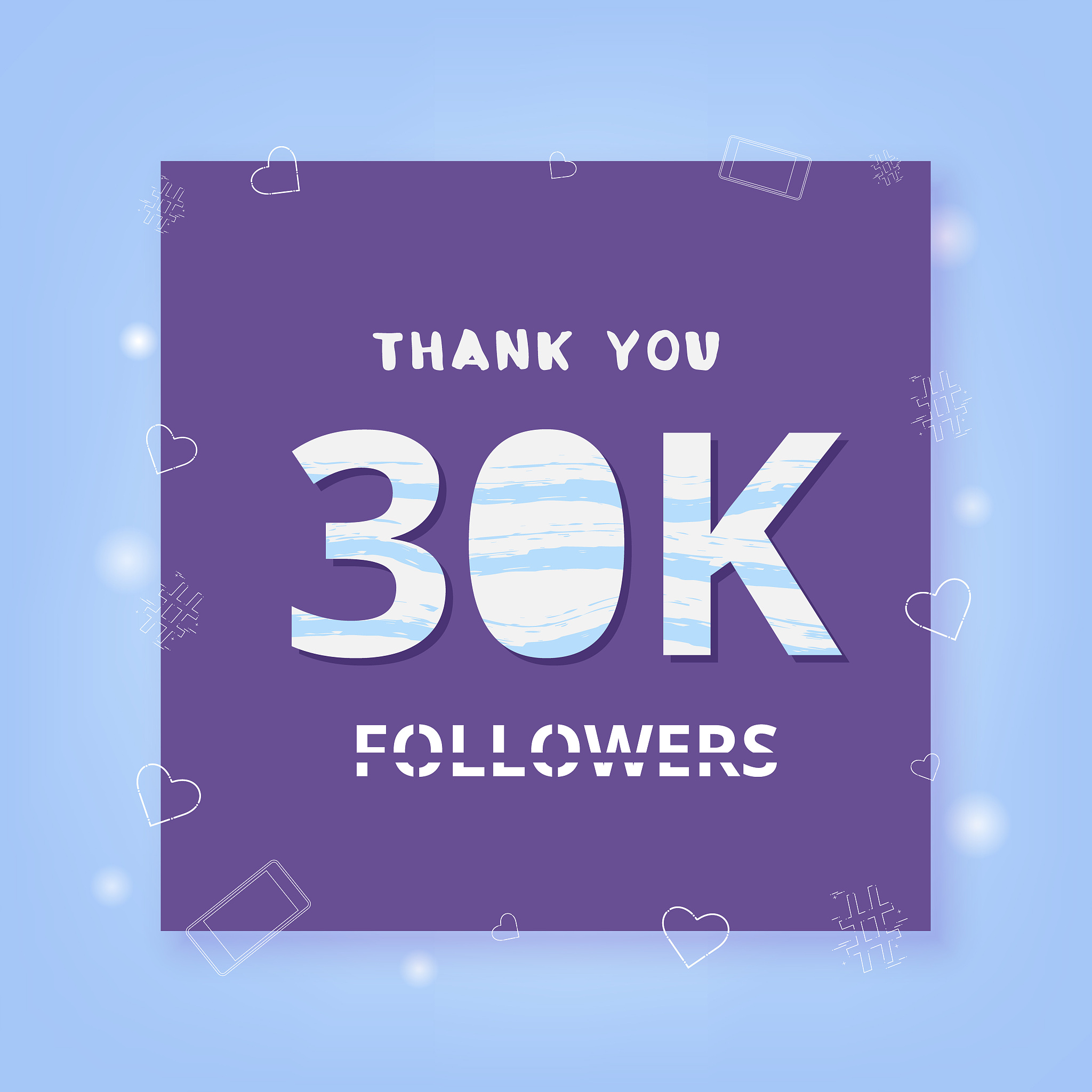 30k followers thank you. vector illustration.