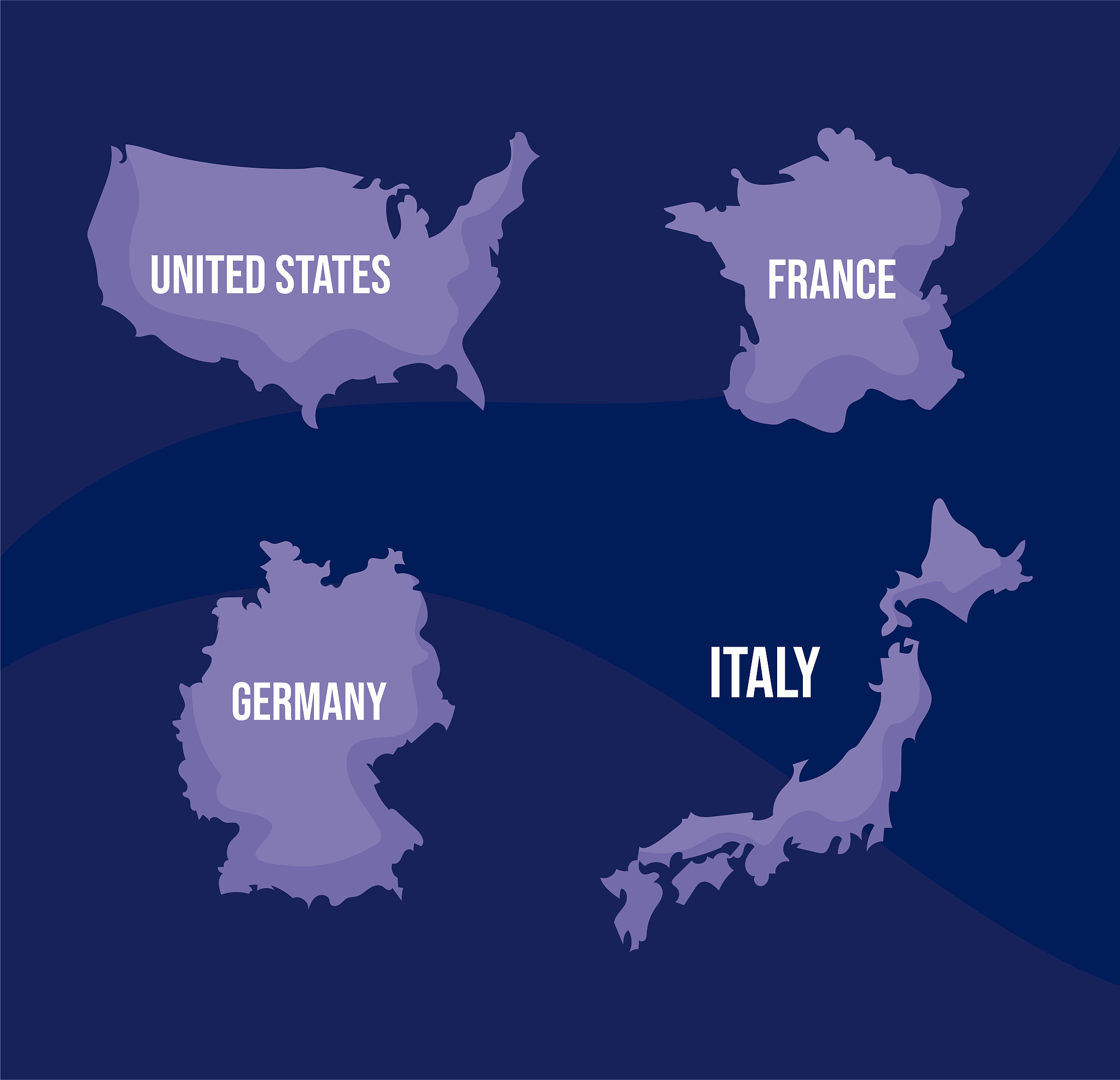 continents of the world, map