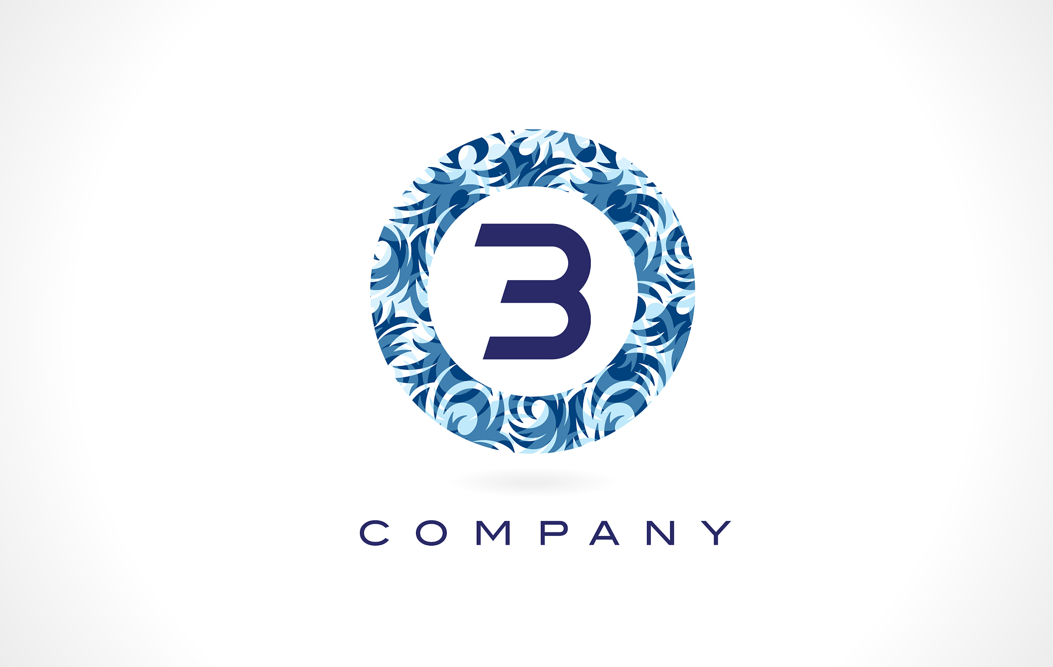 letter b blue pattern logo design