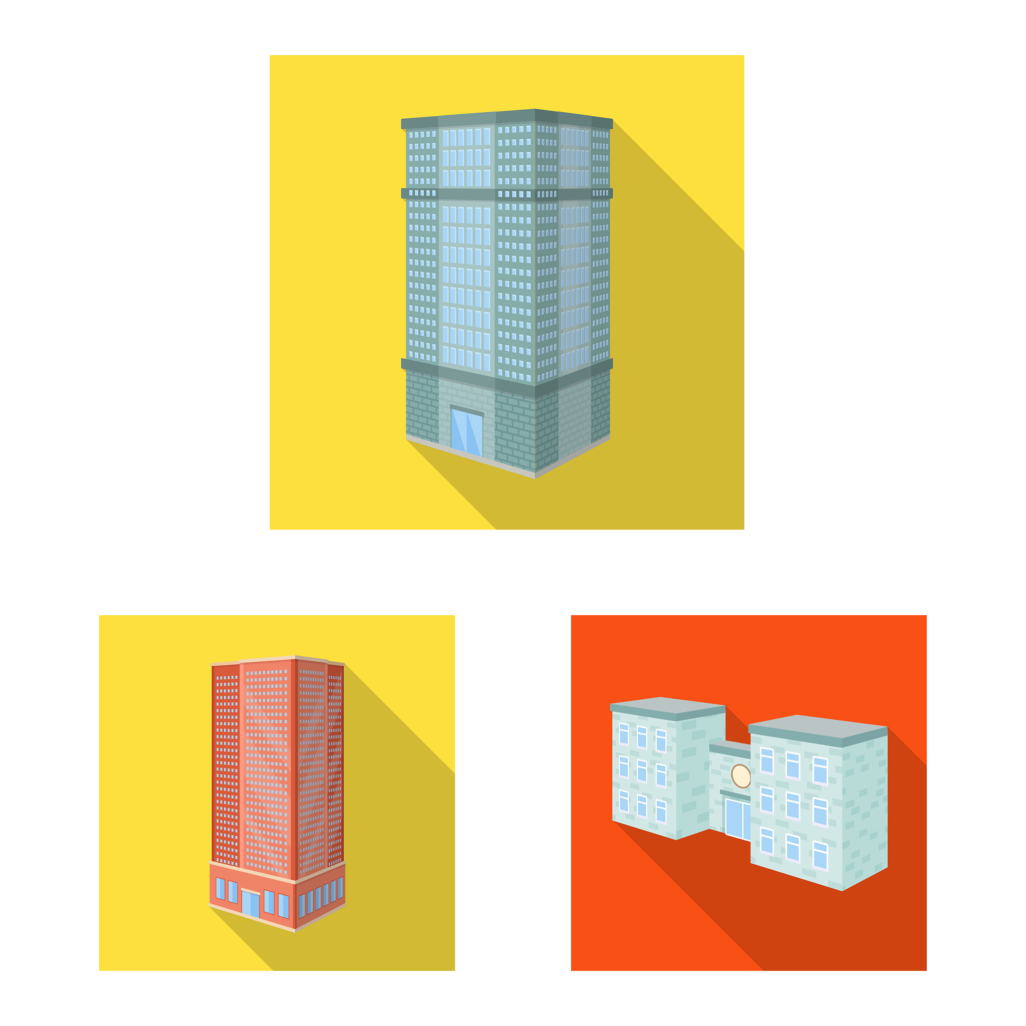 翻译：建筑物大小不同