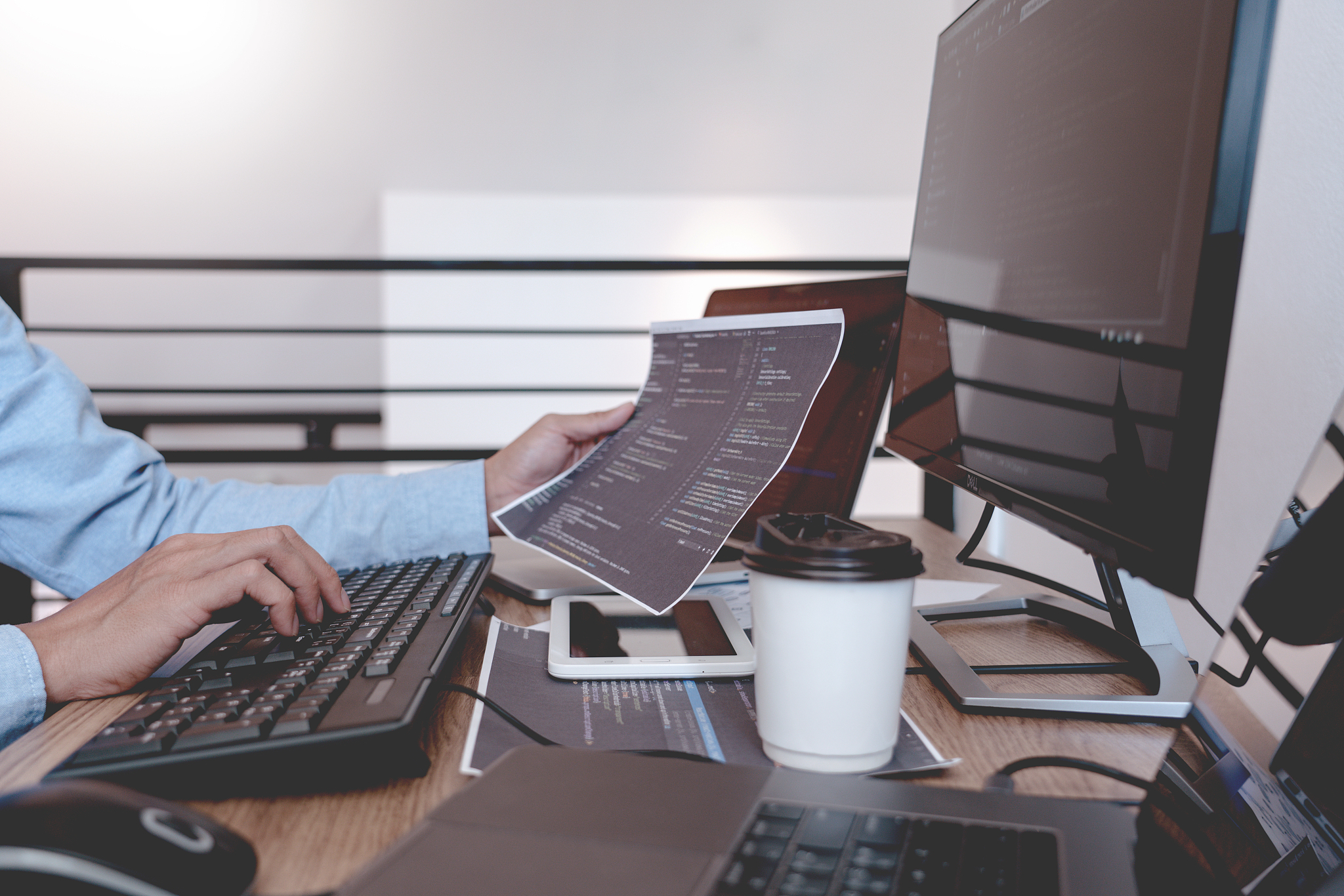 cropped image of businessman working at table