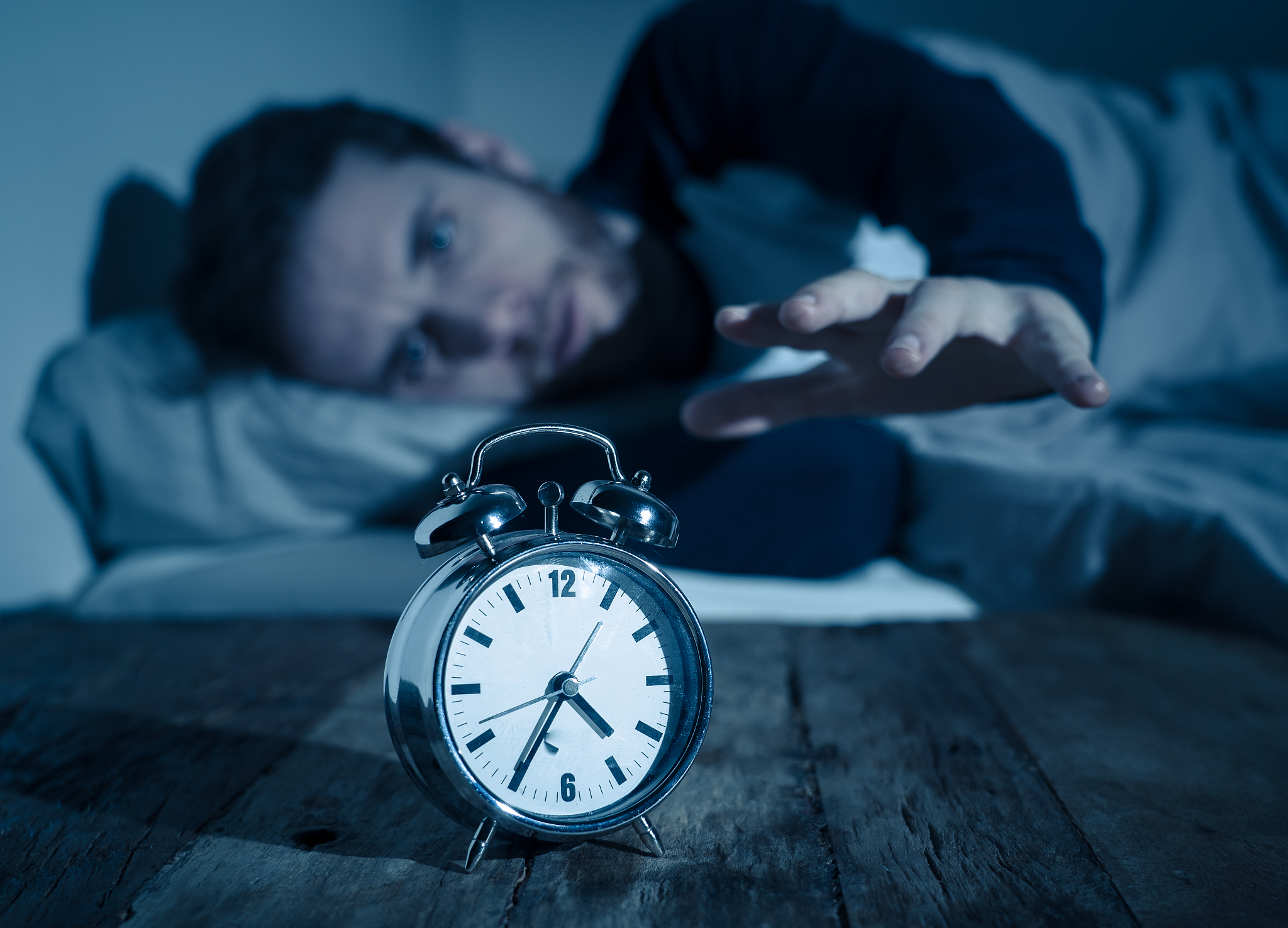 insomnia stress and sleeping disorder concept. sleepless despera