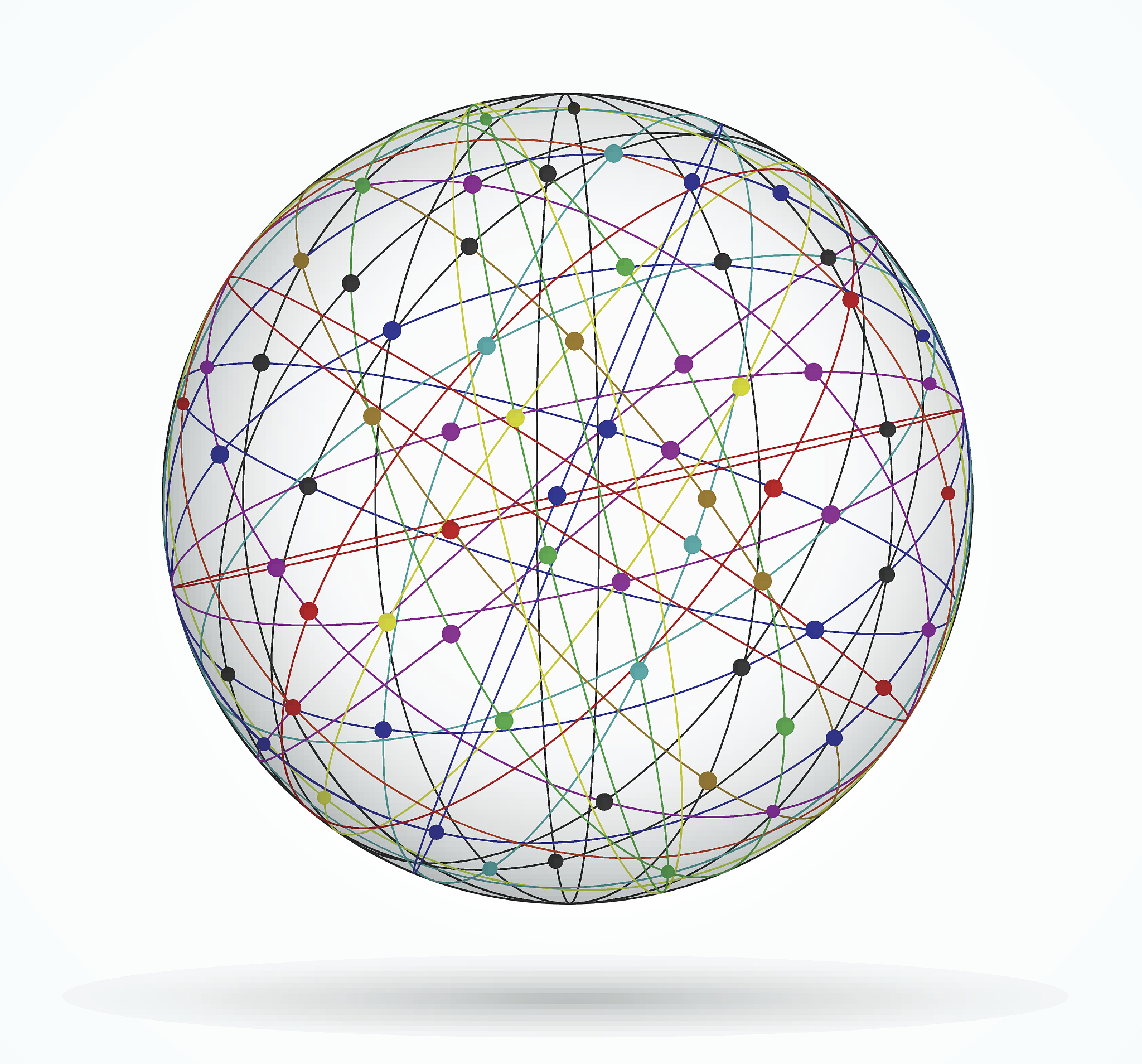 multicoloured sphere of global digital connections, network