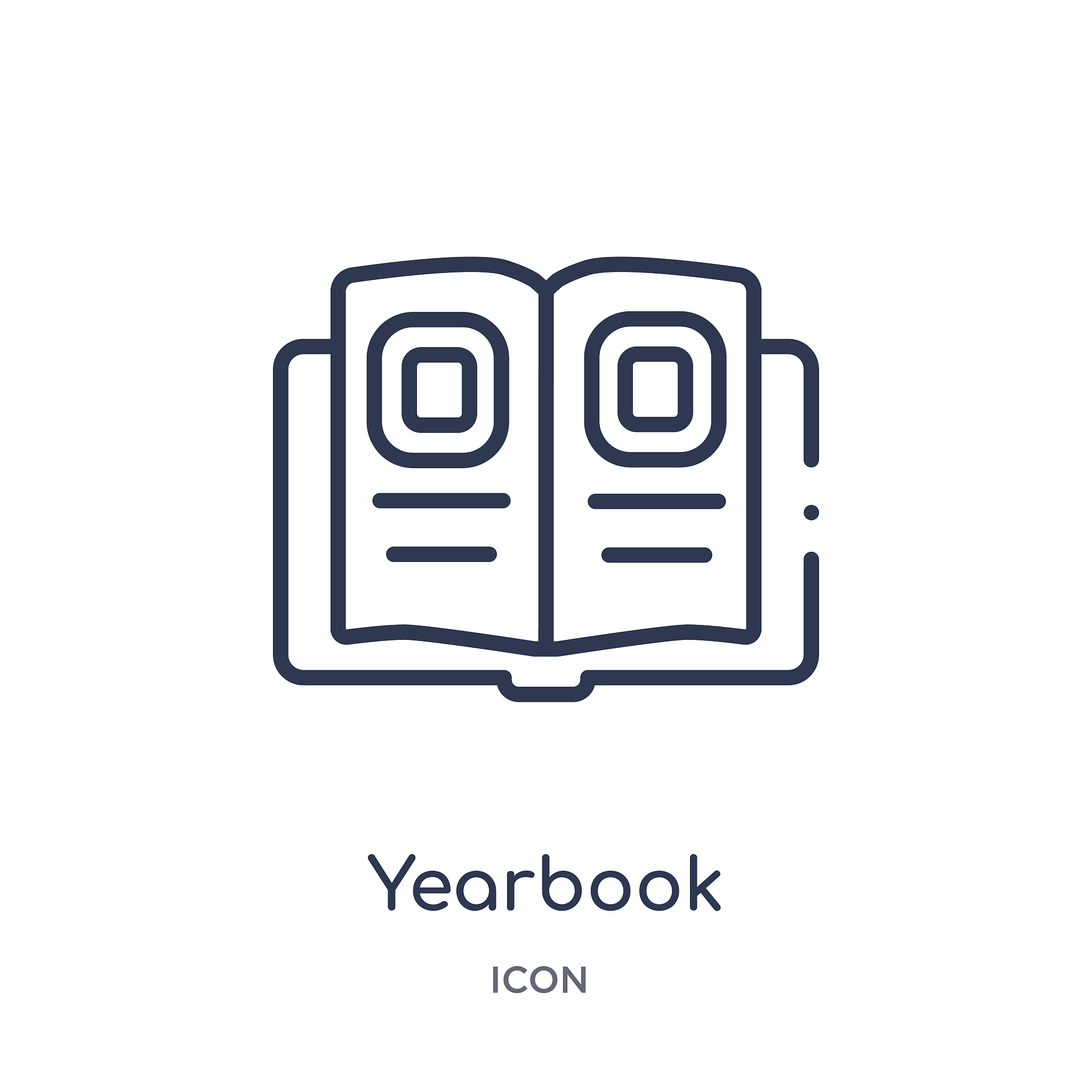 linear yearbook icon from general outline collection. thin line 